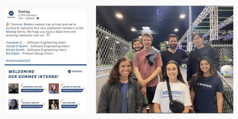 Statsig's summer 2022 interns