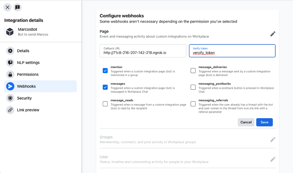 Webhook testing ngrok