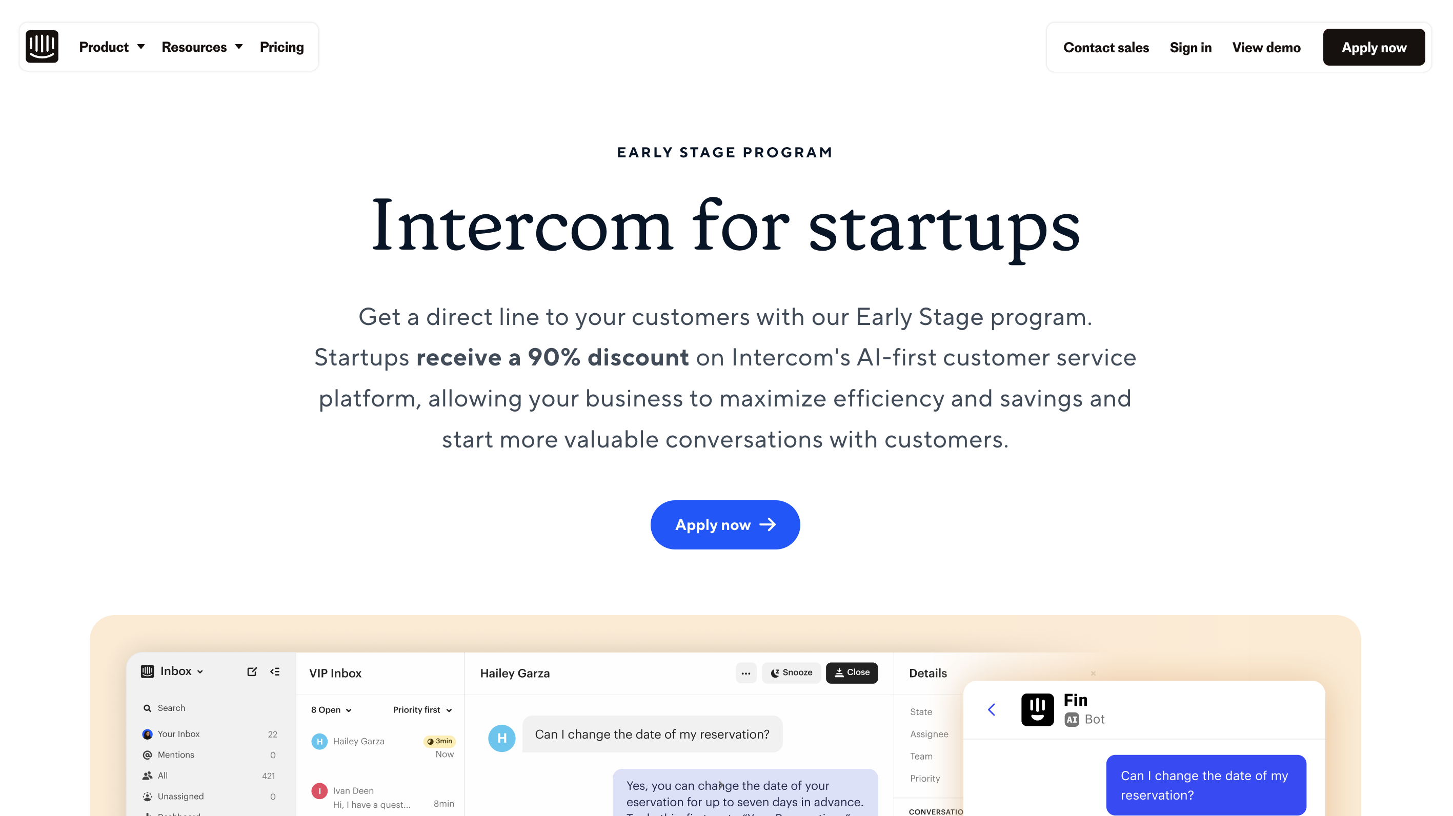 Intercom for Startups