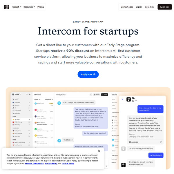 Intercom for Startups