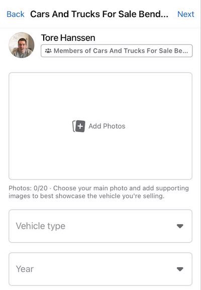 Post Composer for Buying or Selling Cars in Facebook Groups