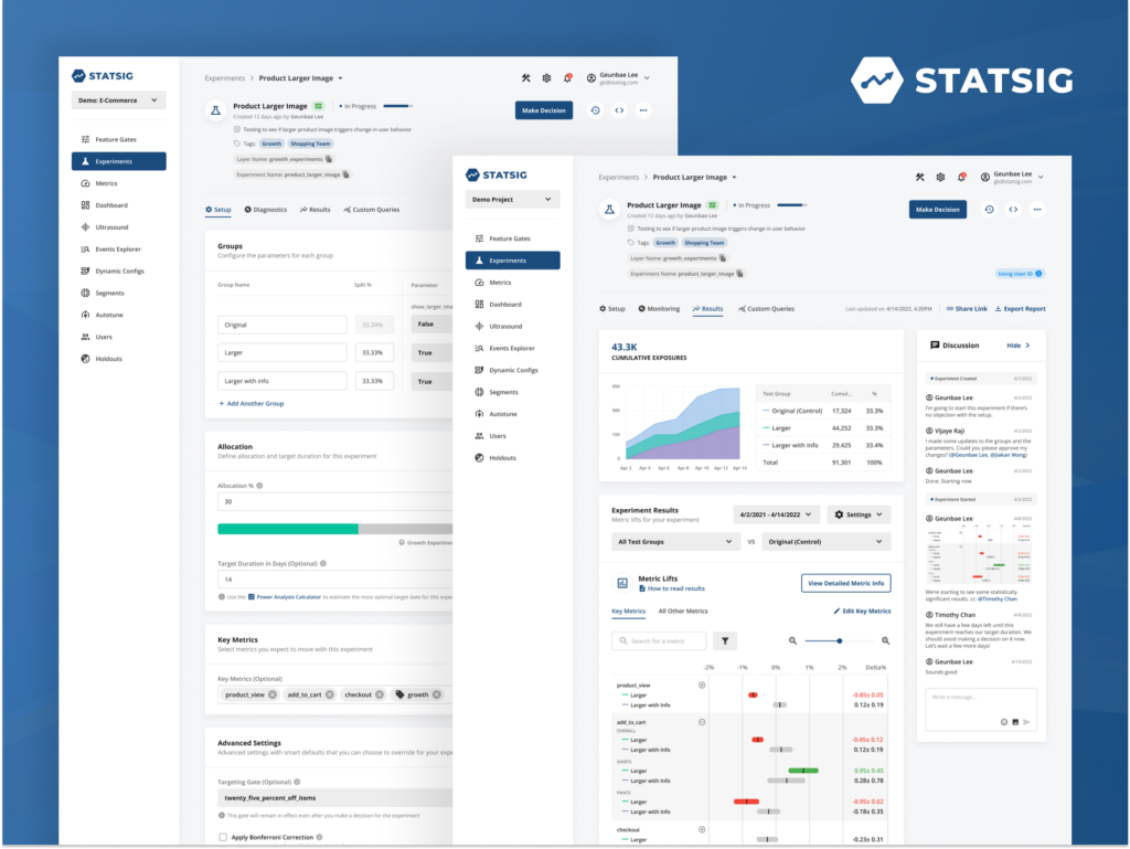statsig product screenshots