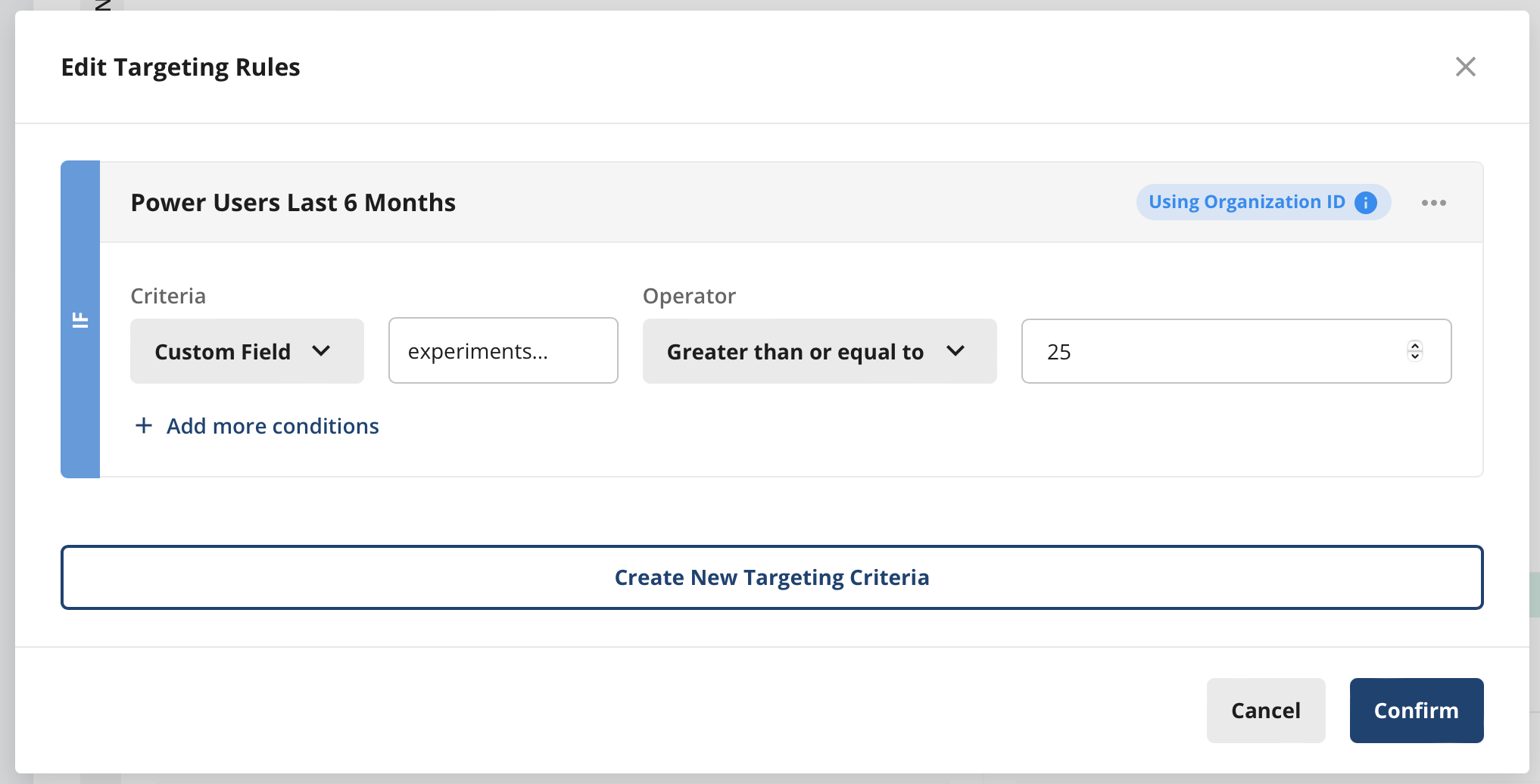 Edit targeting rules Power Users