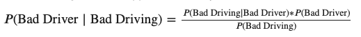 bad driver probability formula