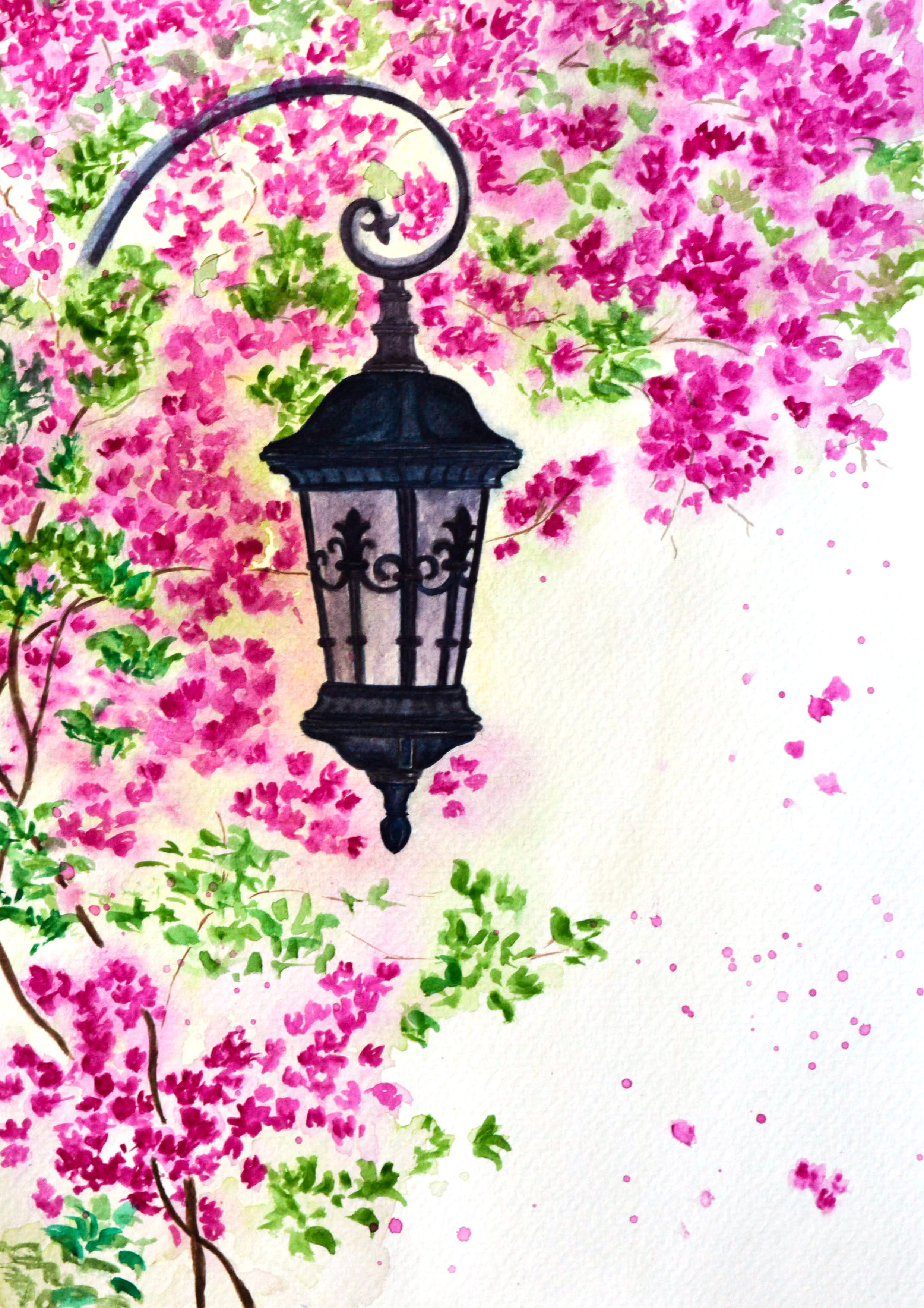 Lamppost with flowers