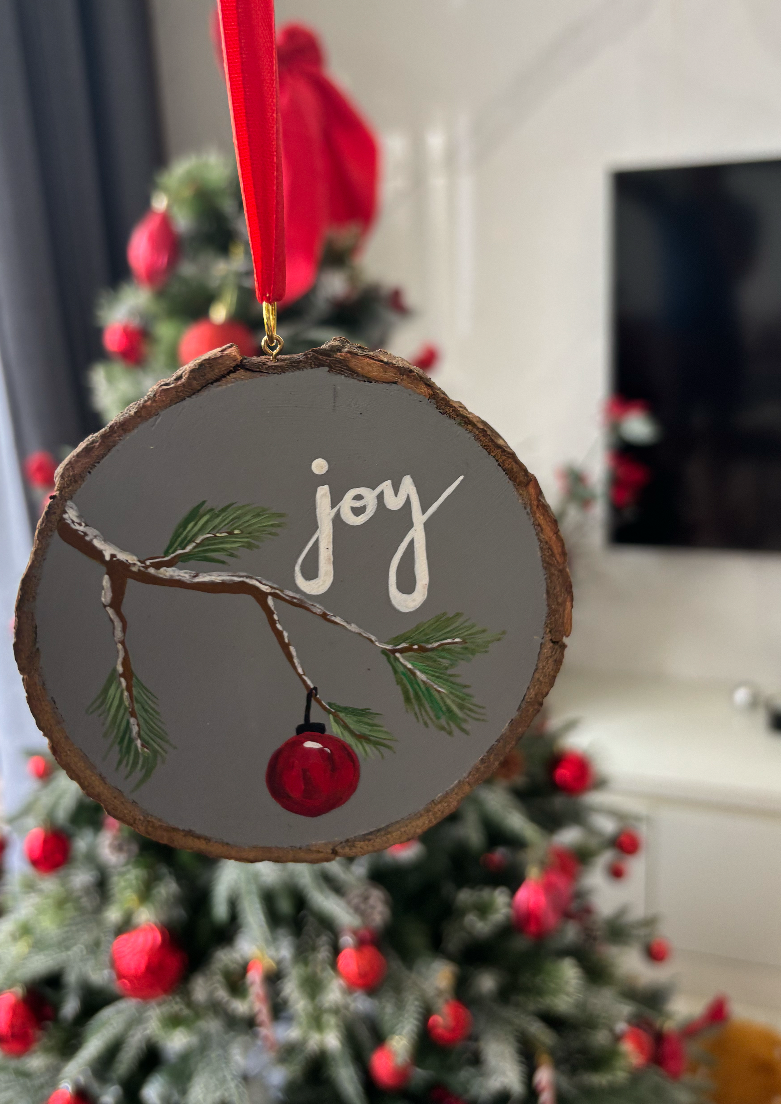 Image for Wood log Joy Ornament