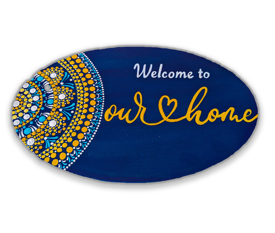 Image for Wooden mandala welcome board