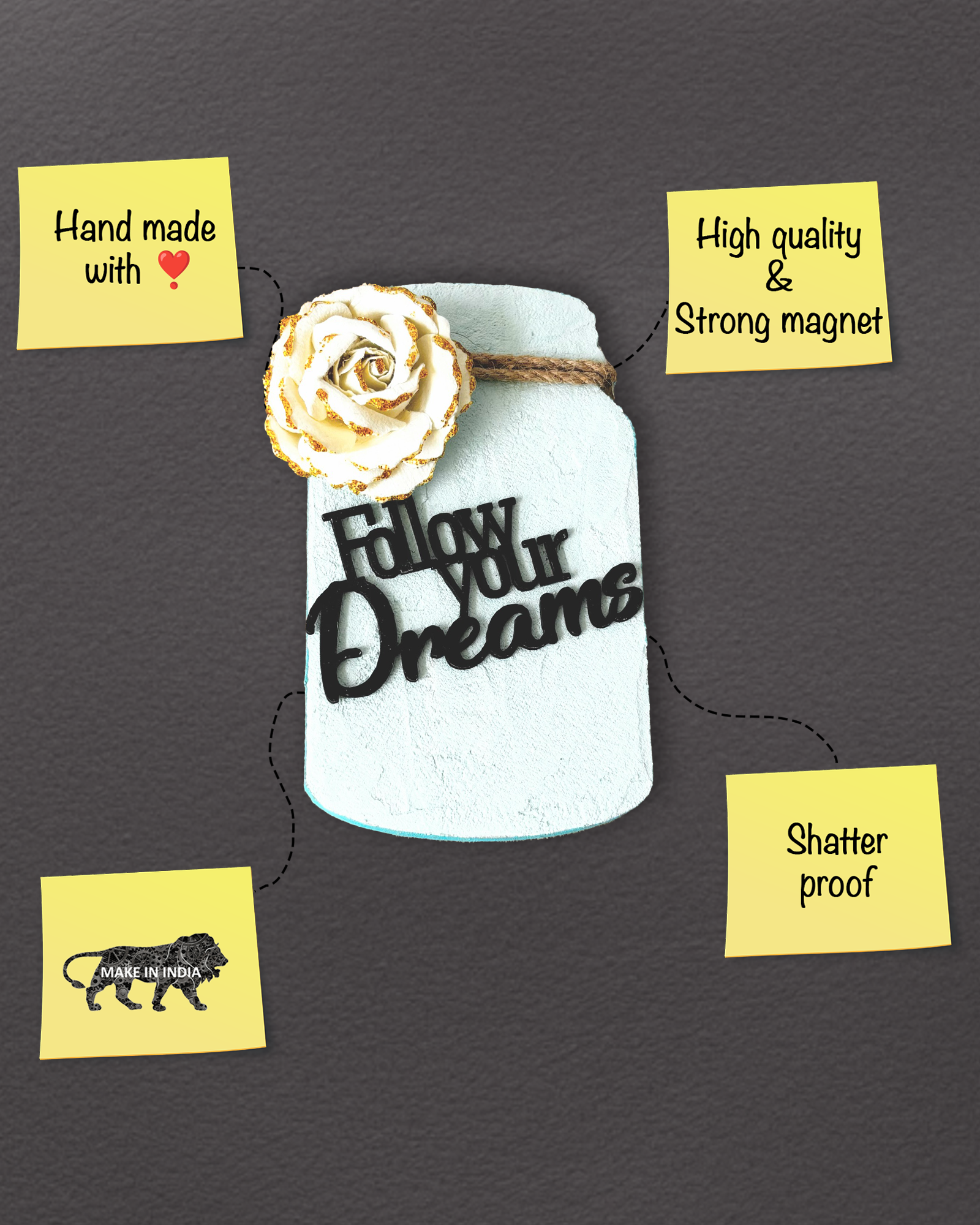 Image for Glass Jar Magnet(Follow your Dreams)