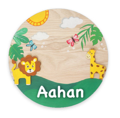 Image for Jungle theme kids name board