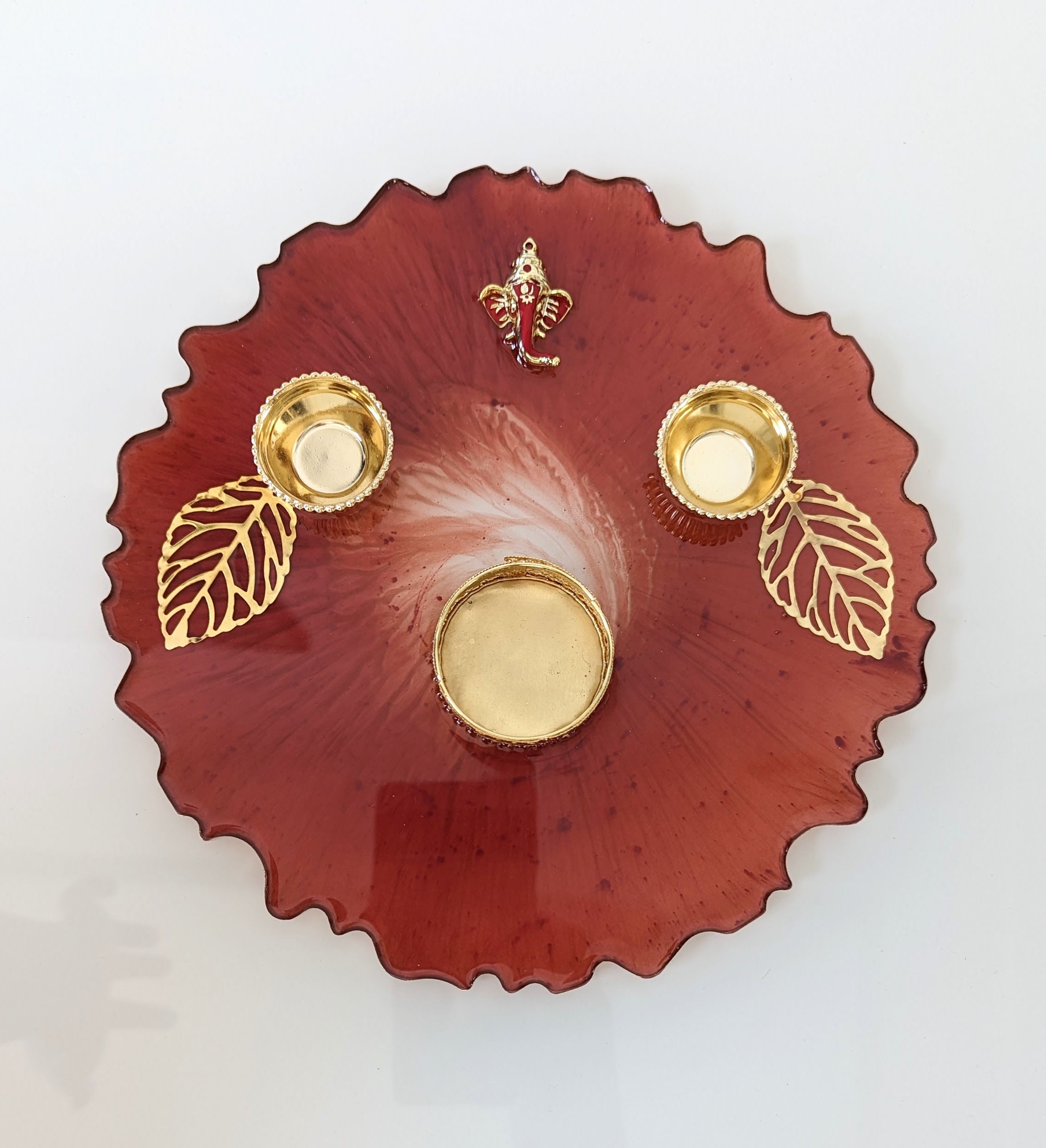 Image for Resin Puja Thali(red)