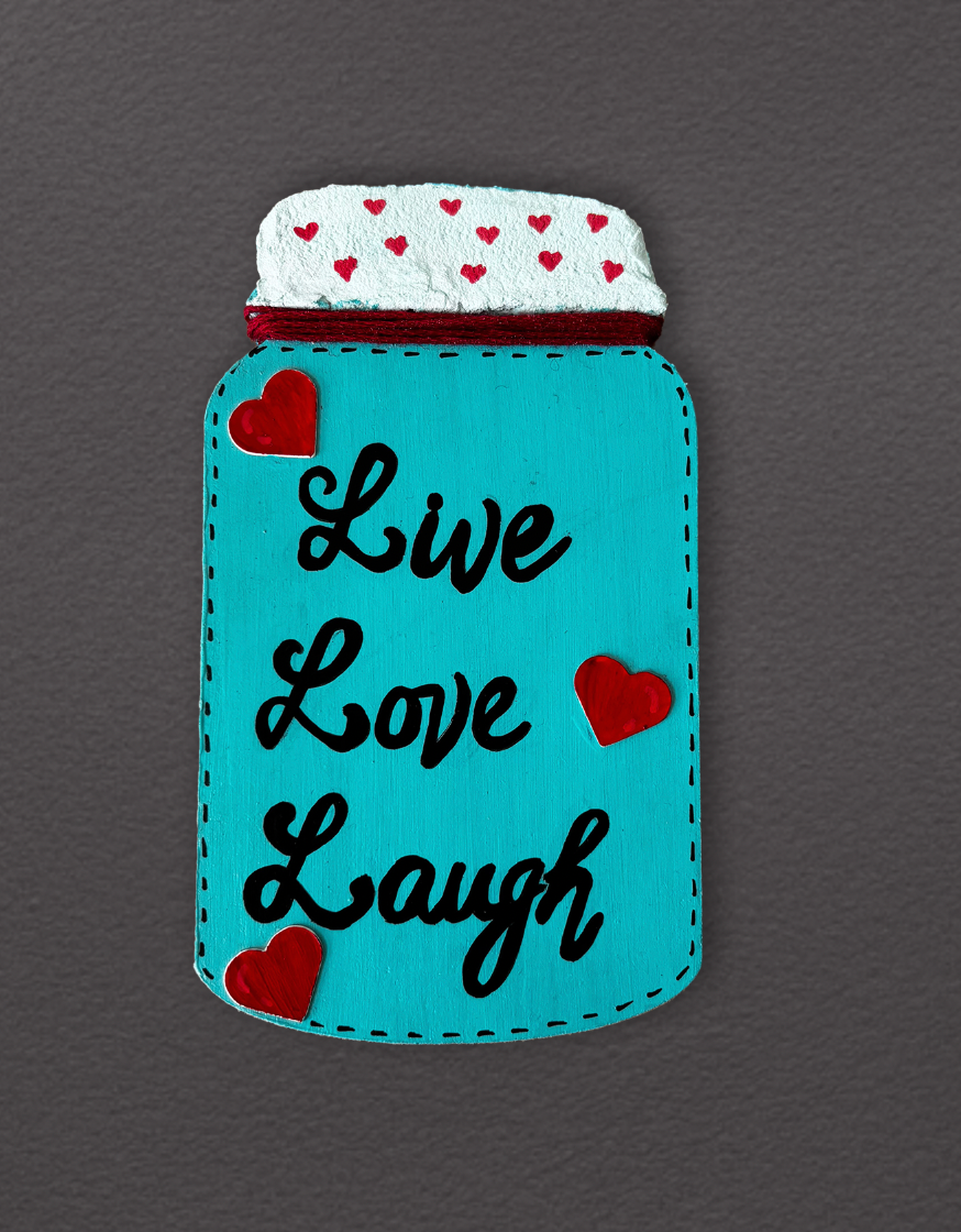 Image for Glass Jar Magnet(Live Love Laugh)