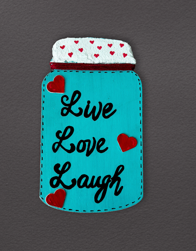 Glass Jar Magnet(Live Love Laugh)