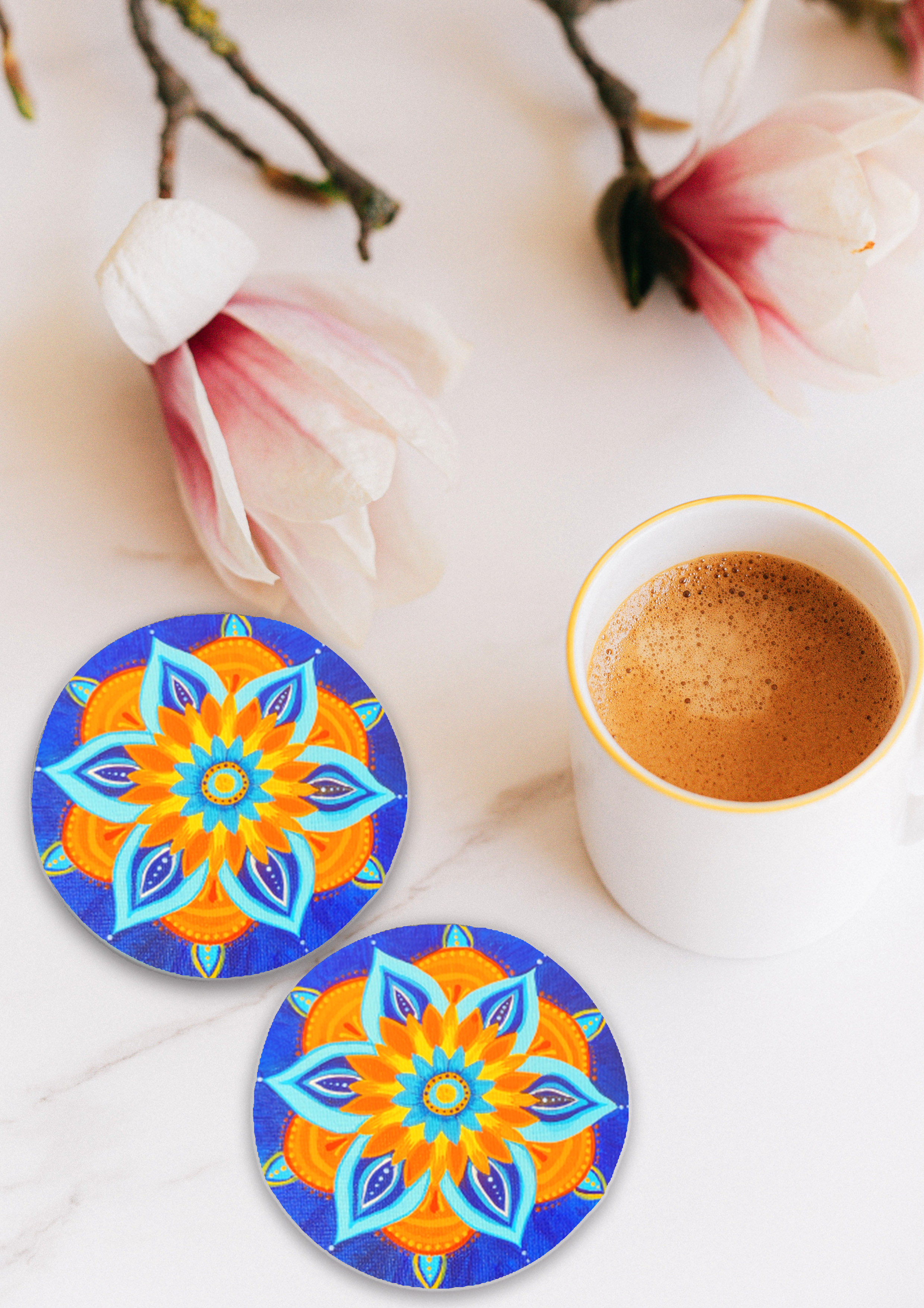 Image for Blue mandala coasters( pack of 2)