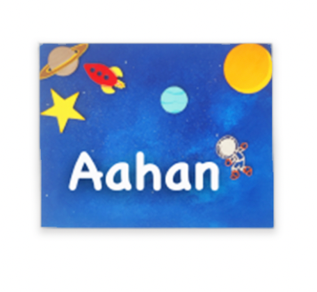 Image for Space theme kids name board