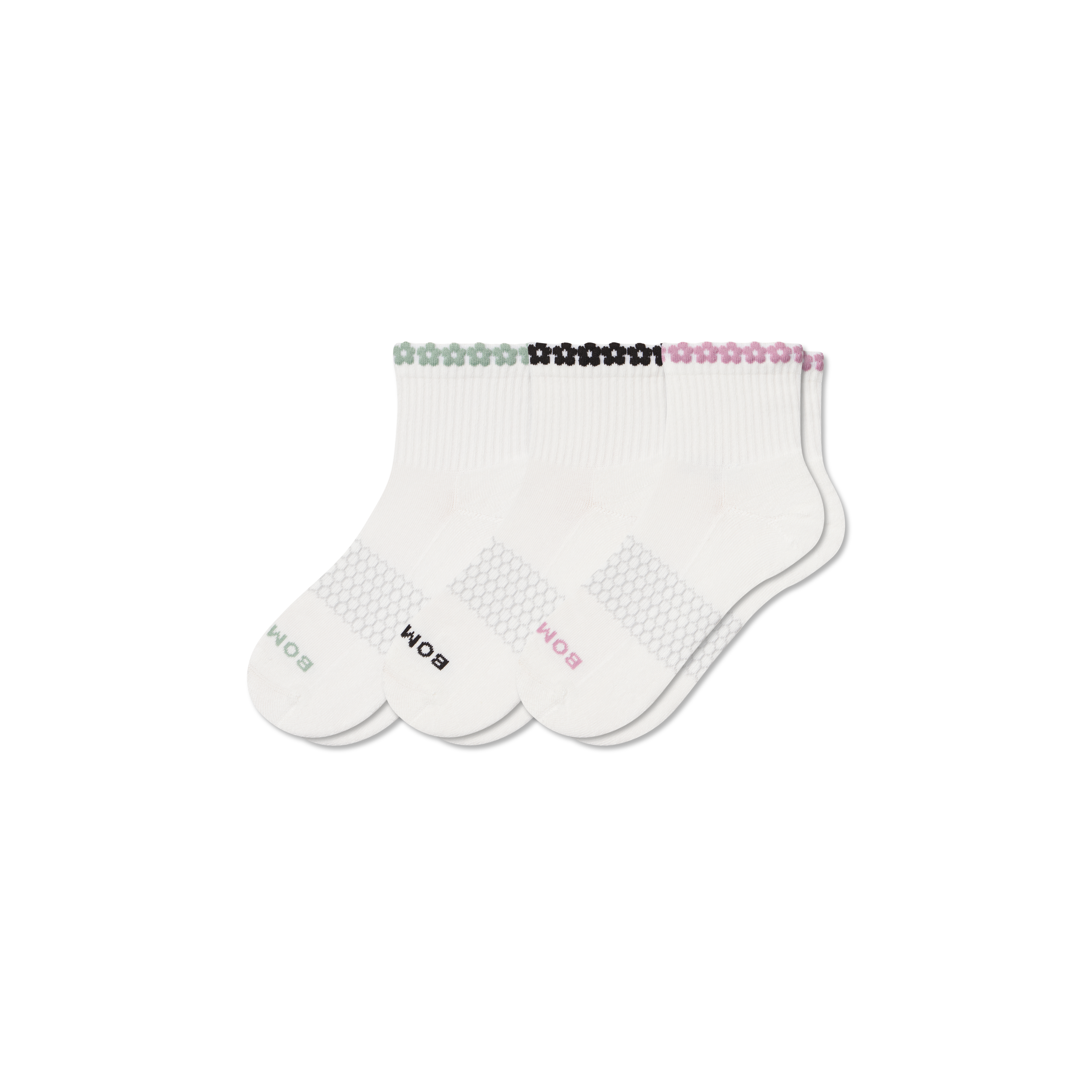 Bombas Daisy Chain Quarter Sock 3-pack