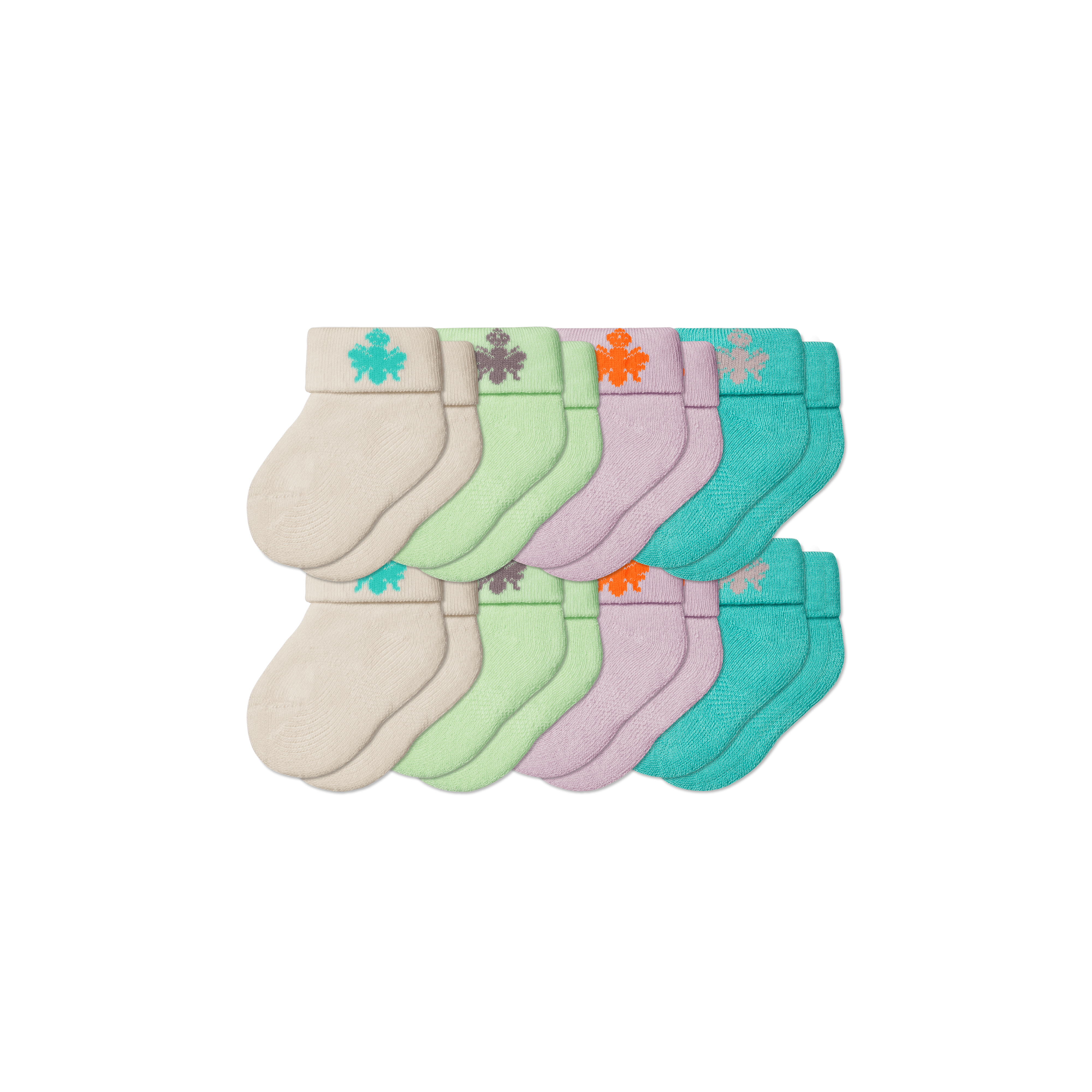 Bombas Baby Socks 8-pack (0-6 Months) In Washed Lavender Mix