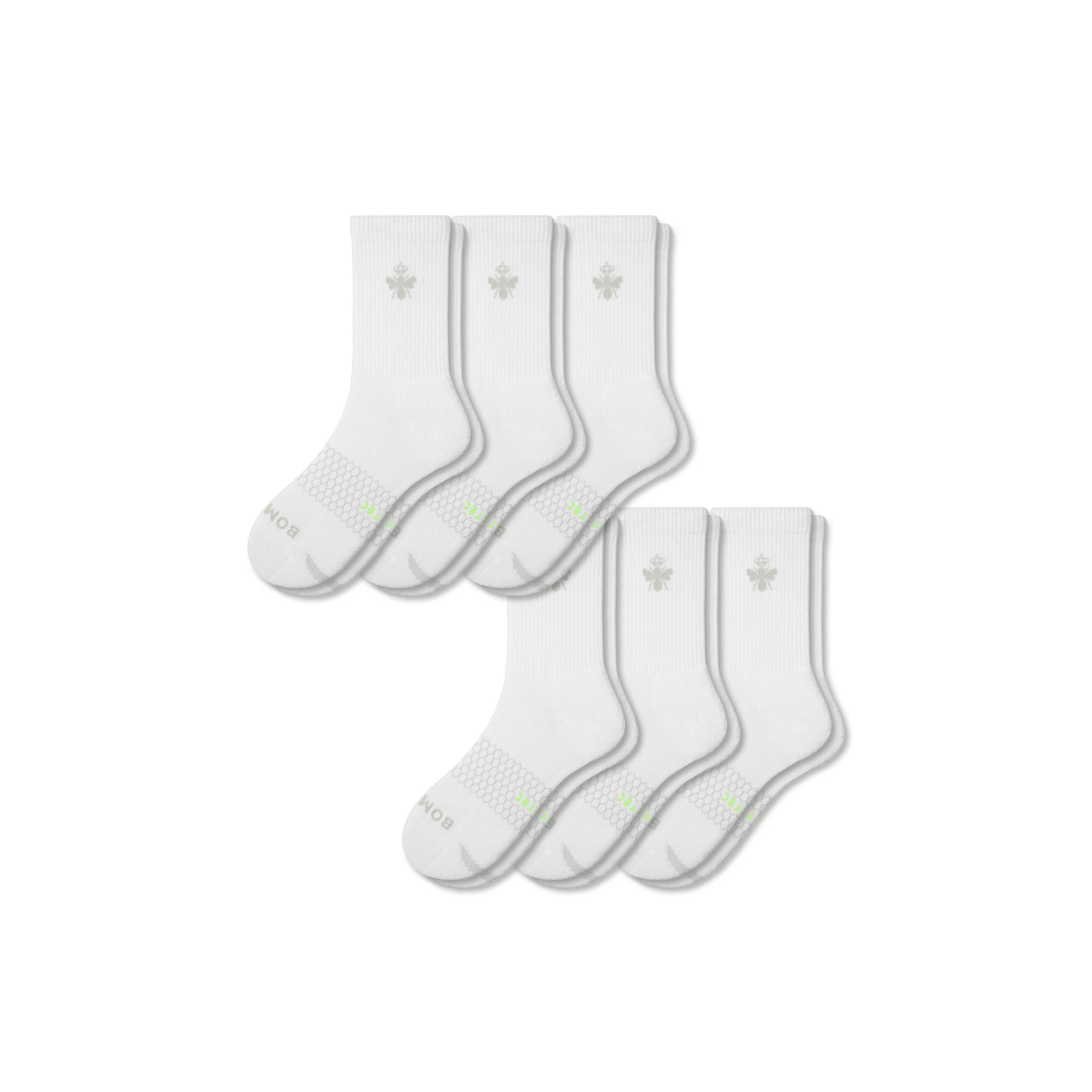 Shop Bombas All-purpose Performance Calf Sock 6-pack In Bright White
