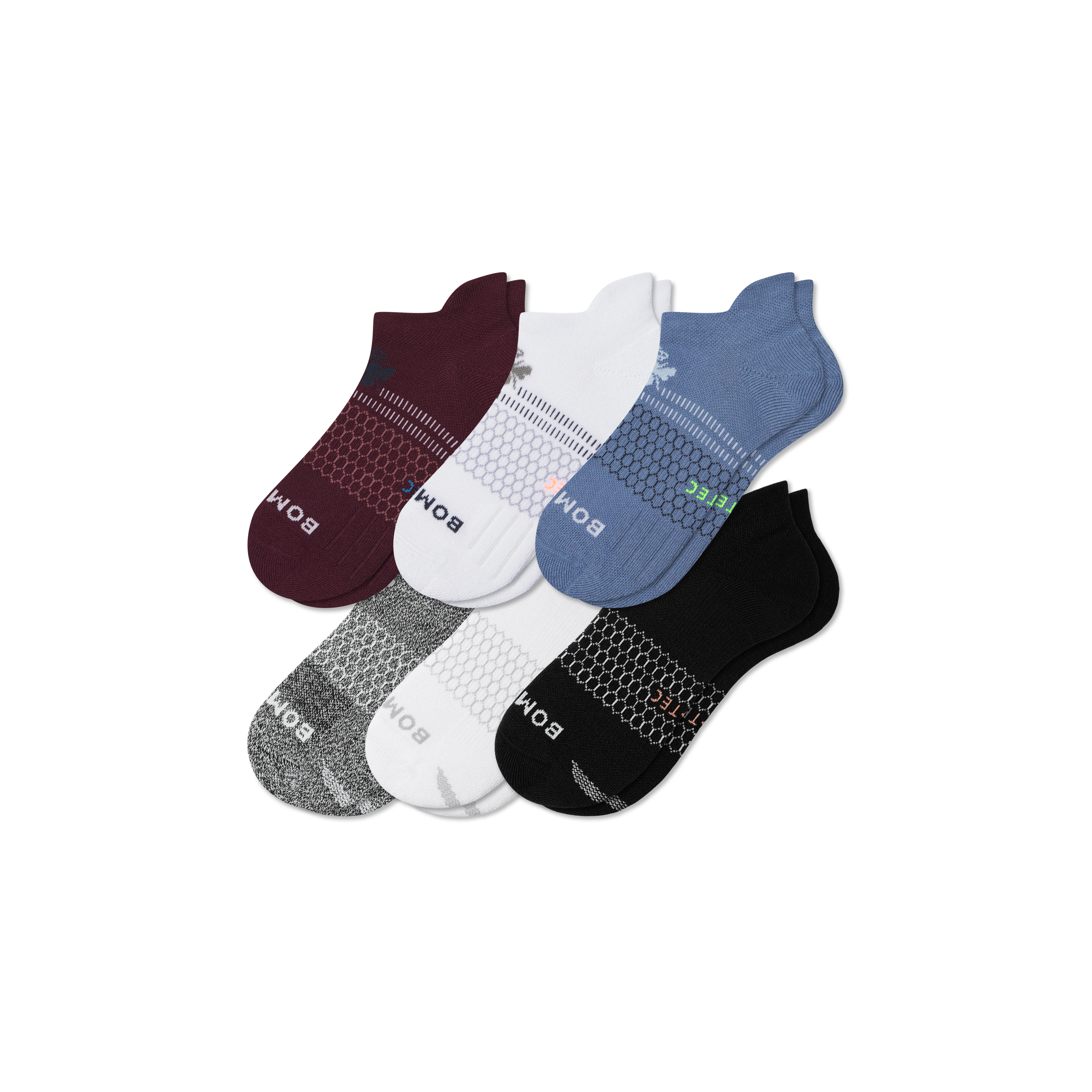 bombas Men's All-Purpose Performance Ankle Sock 6-Pack