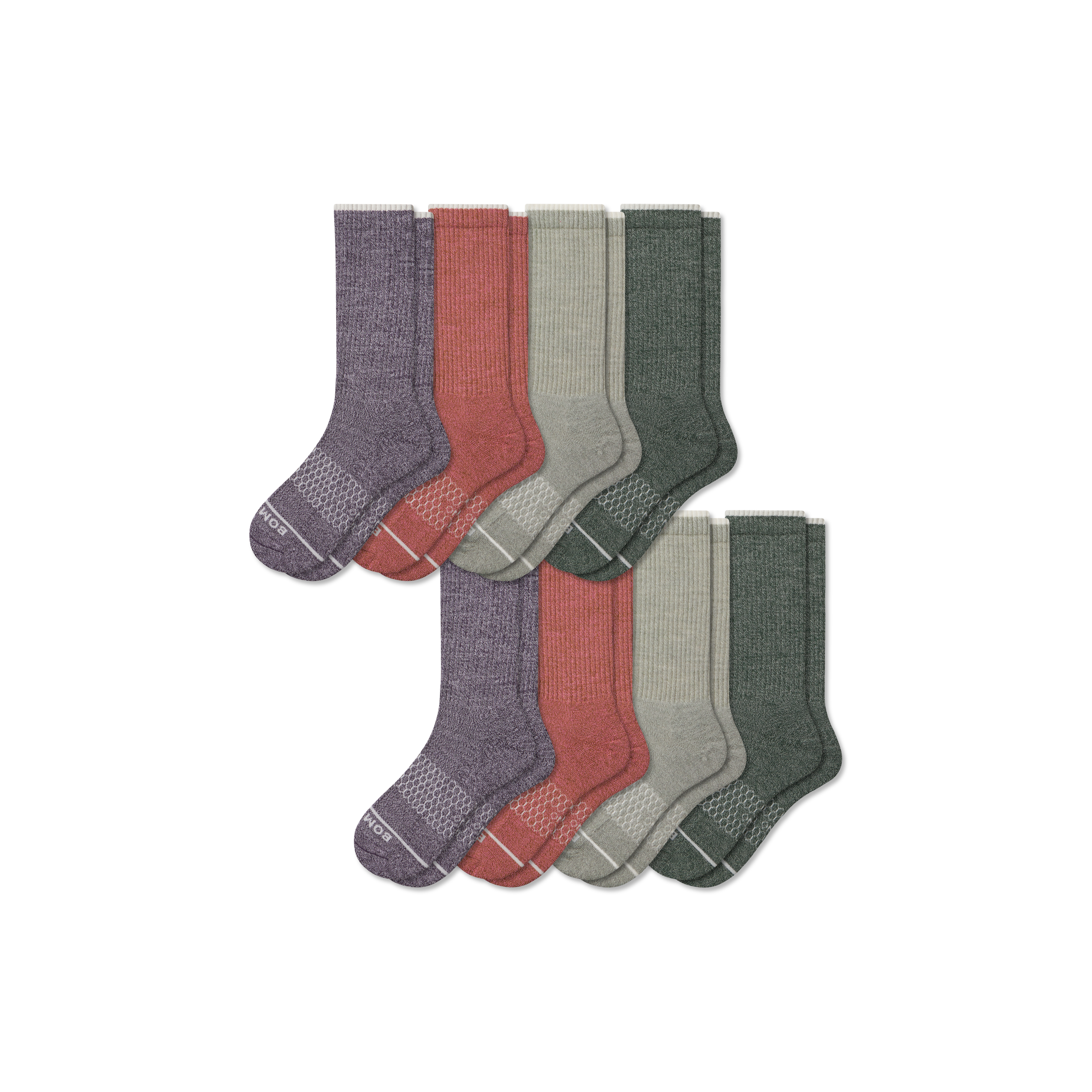 Bombas Merino Wool Blend Calf Sock 8-pack In Multi