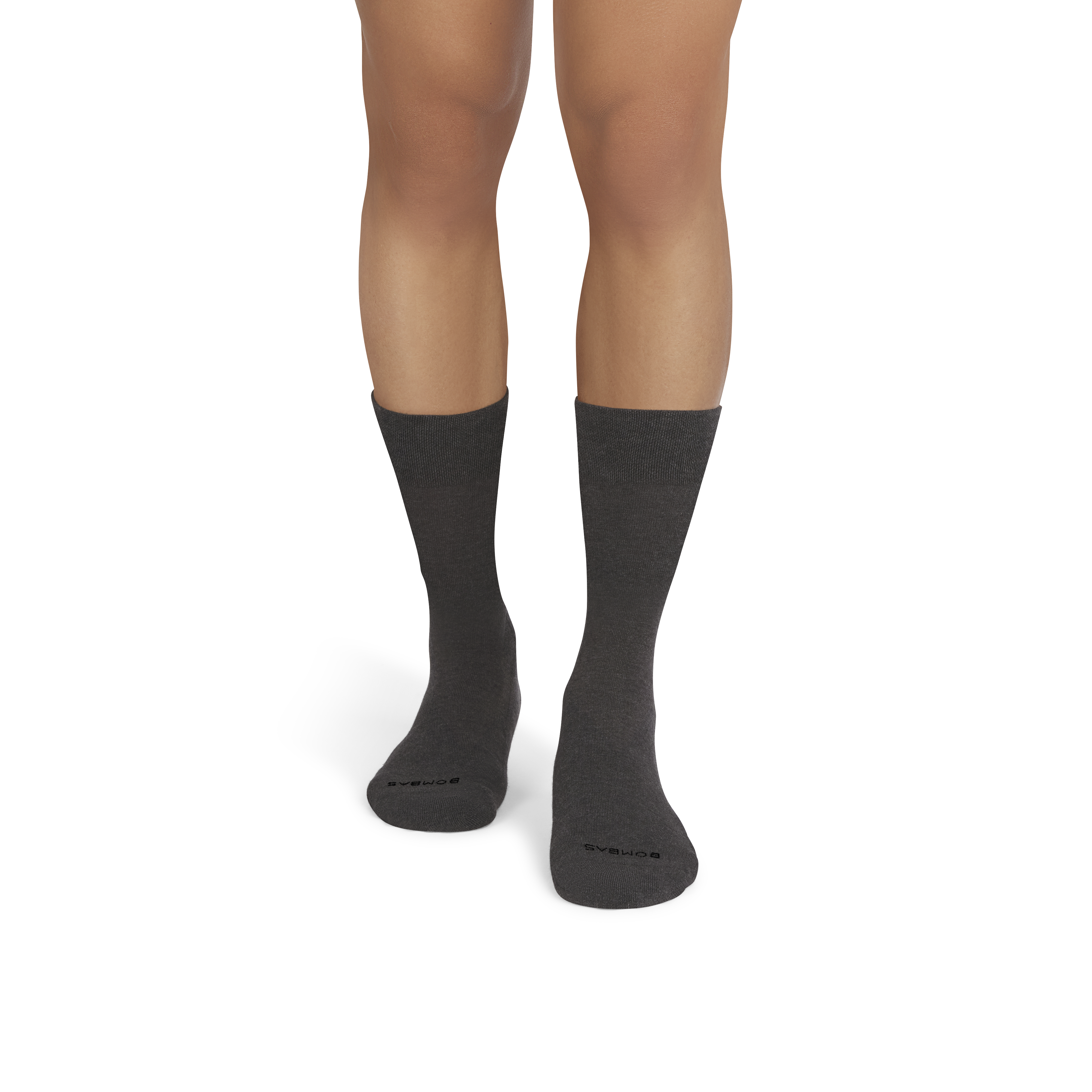 Bombas Men's Tagless Cotton Blend Dress Calf Socks Dark Charcoal