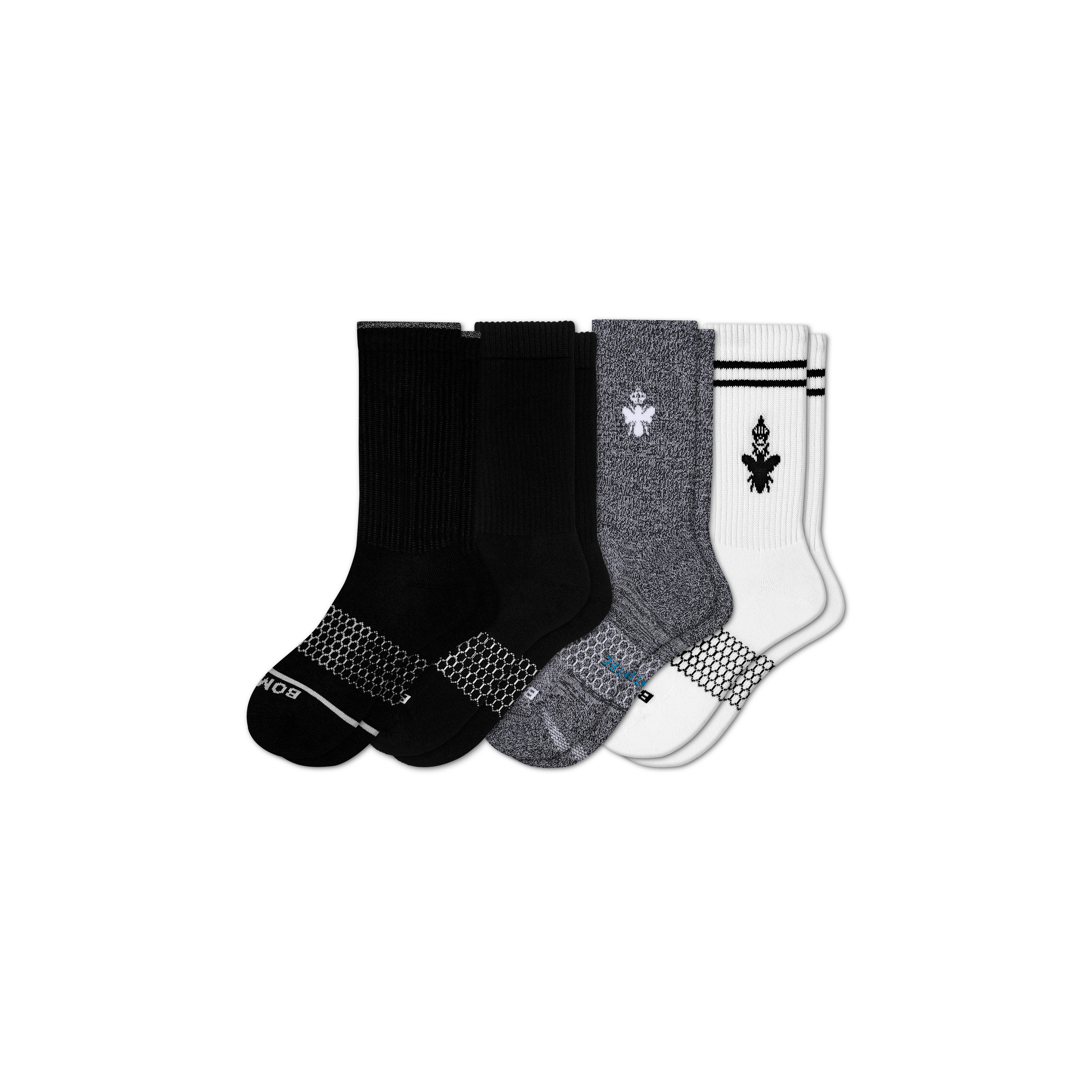 Bombas Calf Sock Starter 4-pack In Black Mix