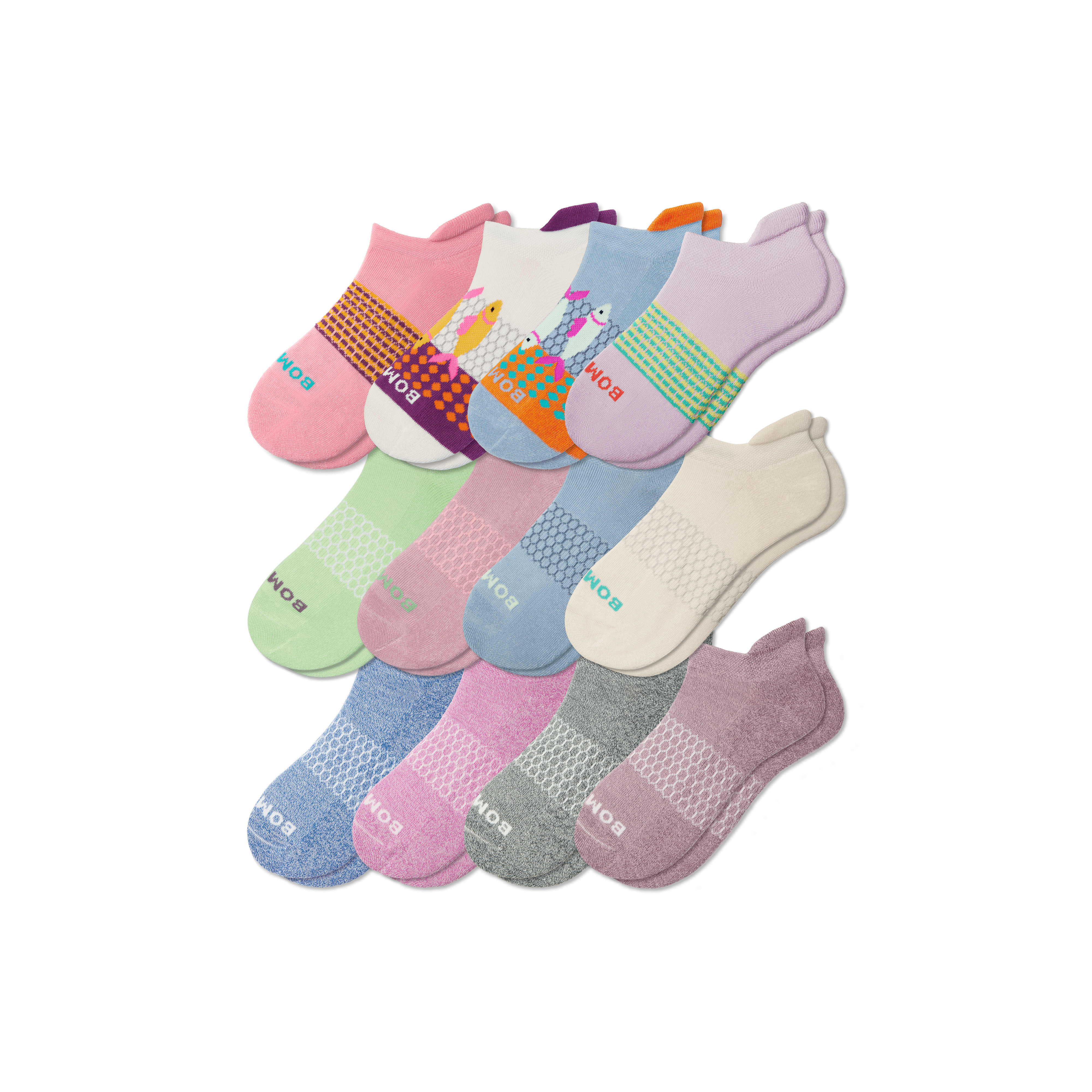 Shop Bombas Ankle Sock 12-pack In Pink Lotus Marls Mix