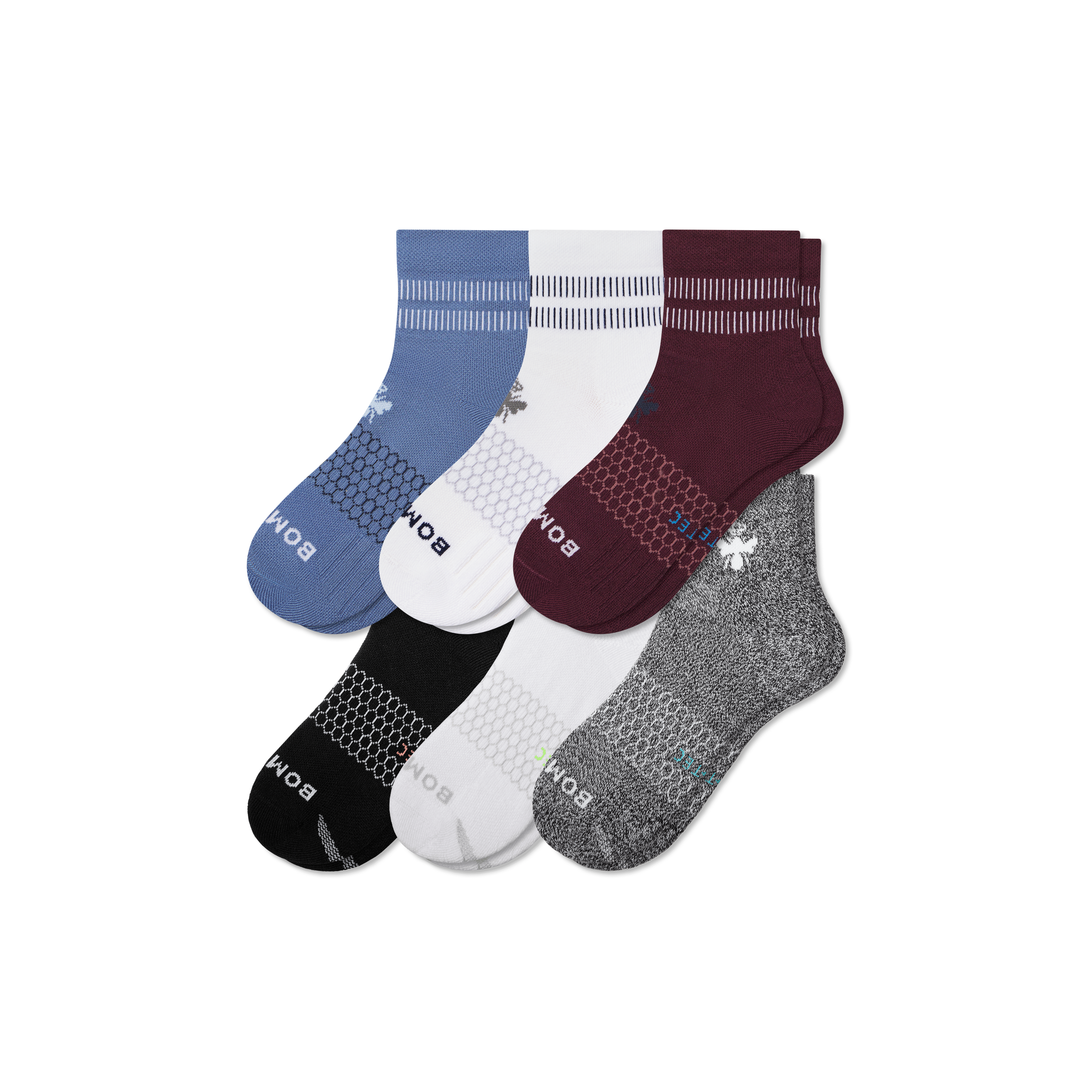 bombas Men's All-Purpose Performance Quarter Sock 6-Pack