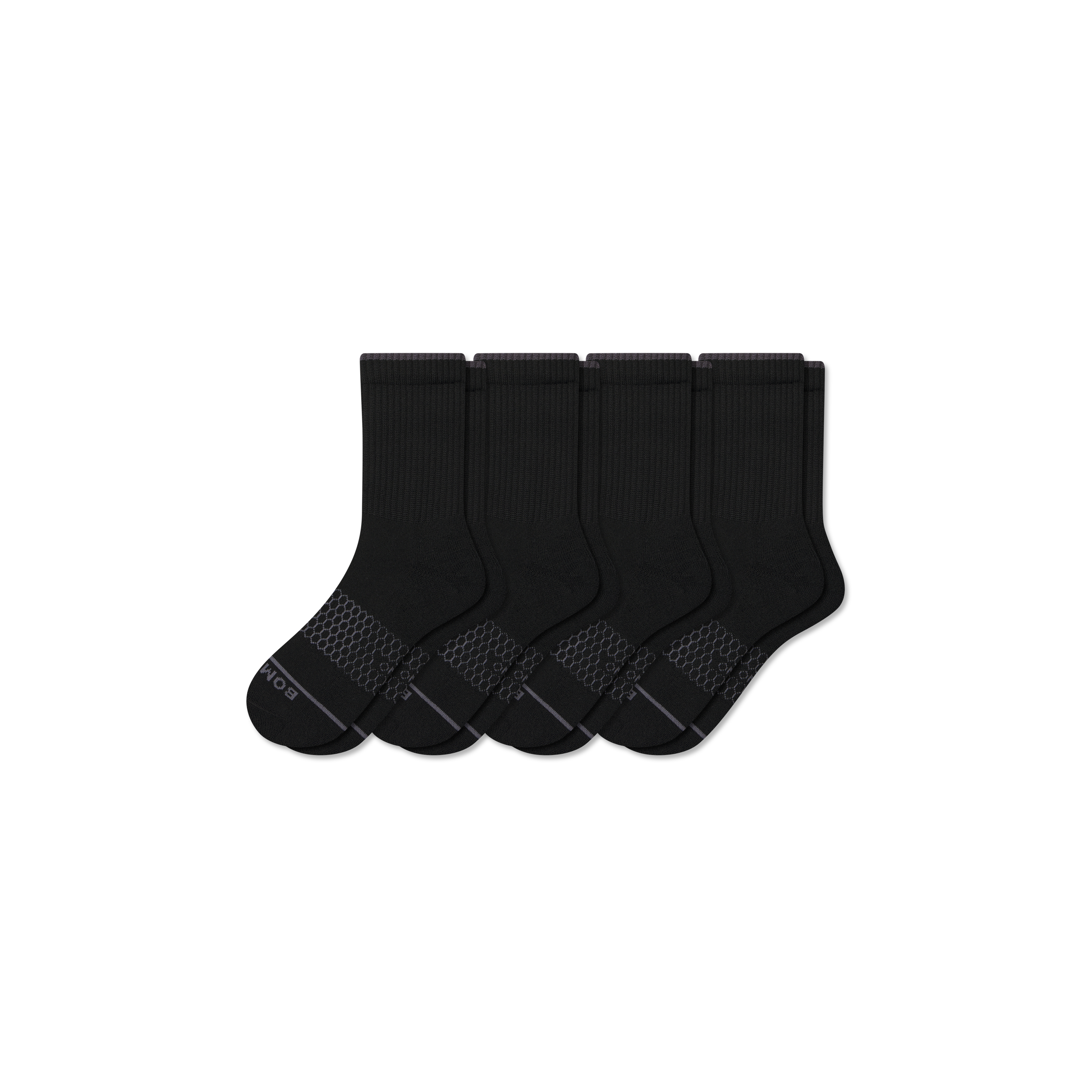 Bombas Merino Wool Blend Half Calf Sock 4-pack In Black