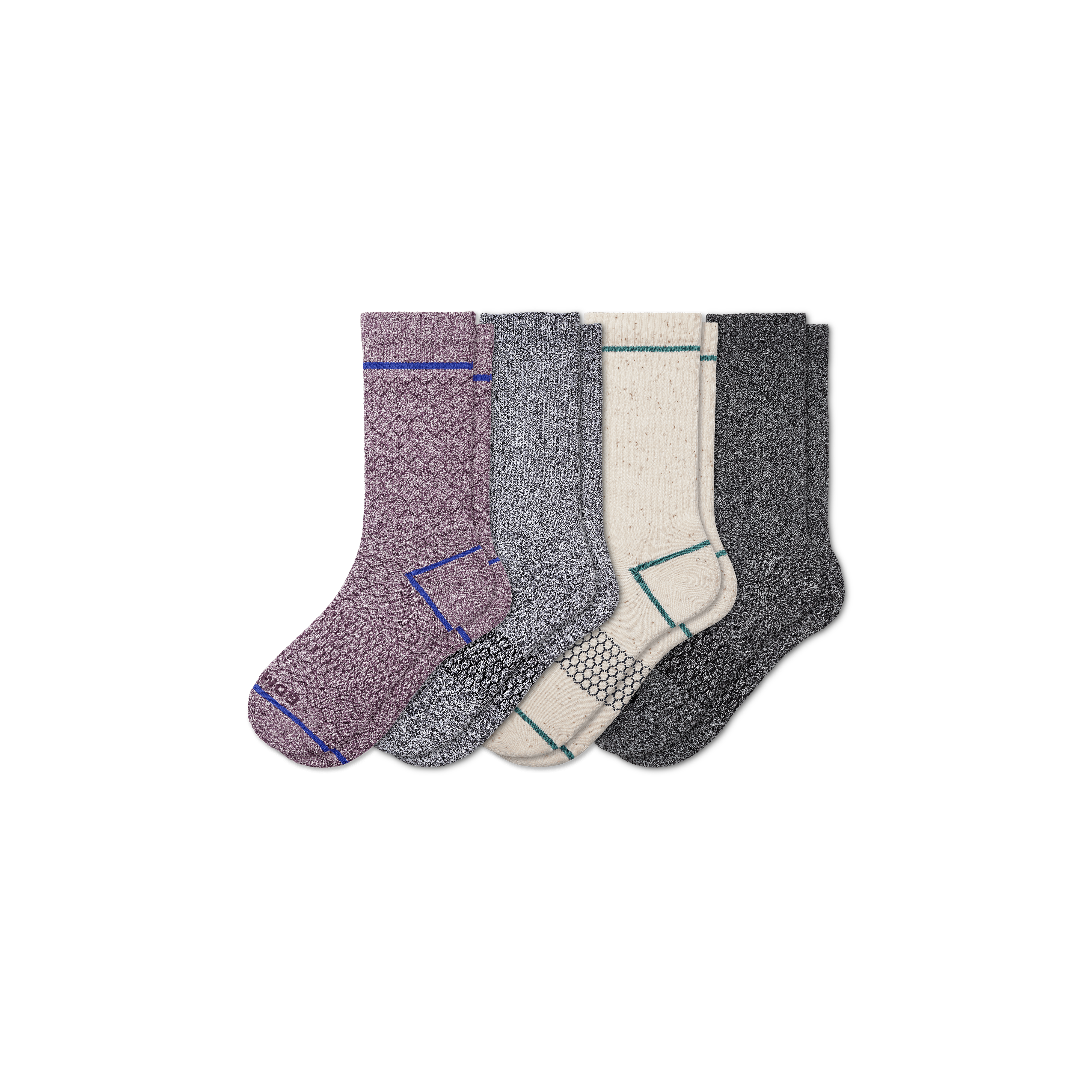 Bombas Holiday Calf Sock 4-pack In Plum Birch Mix