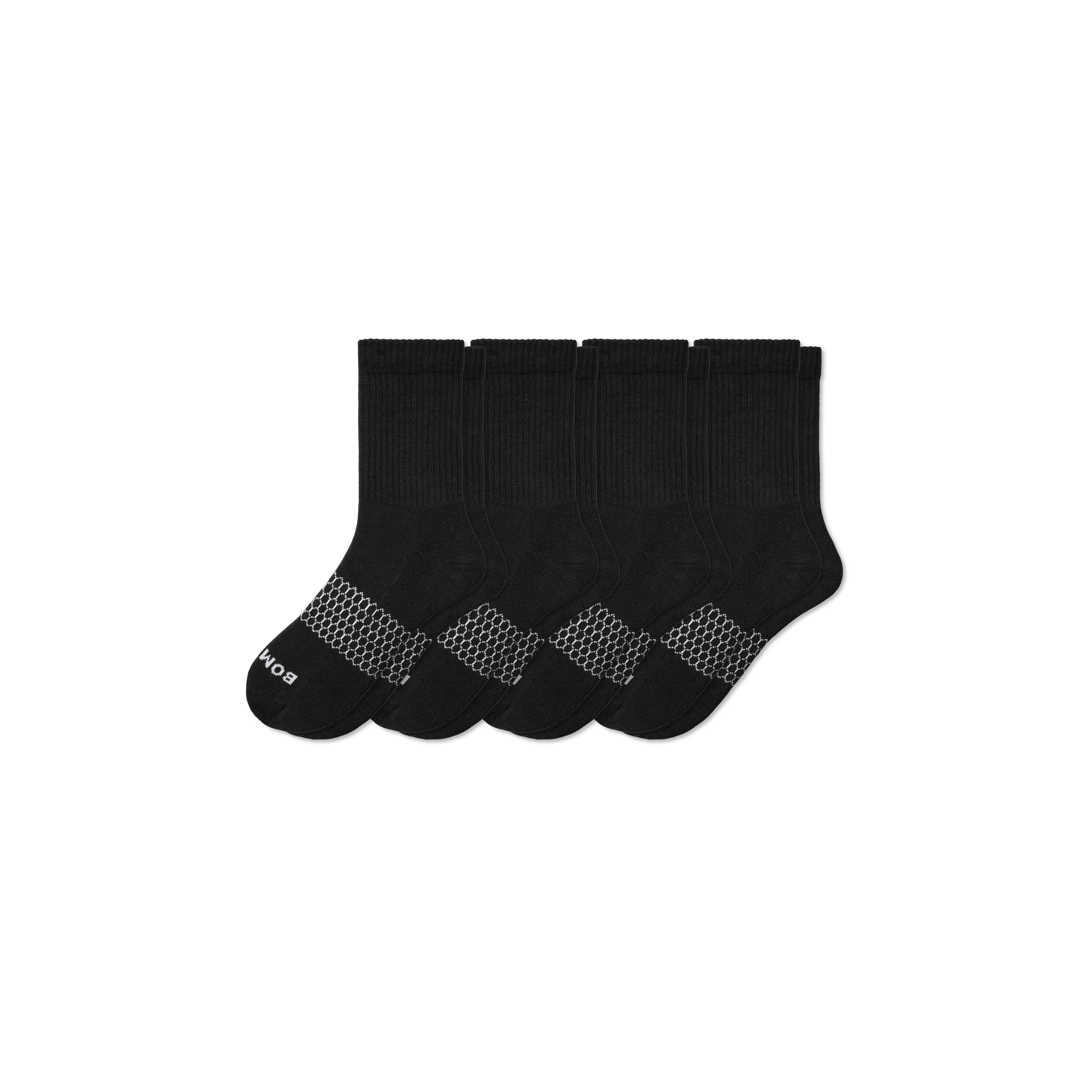 Bombas Solids Half Calf Sock 4-pack In Black