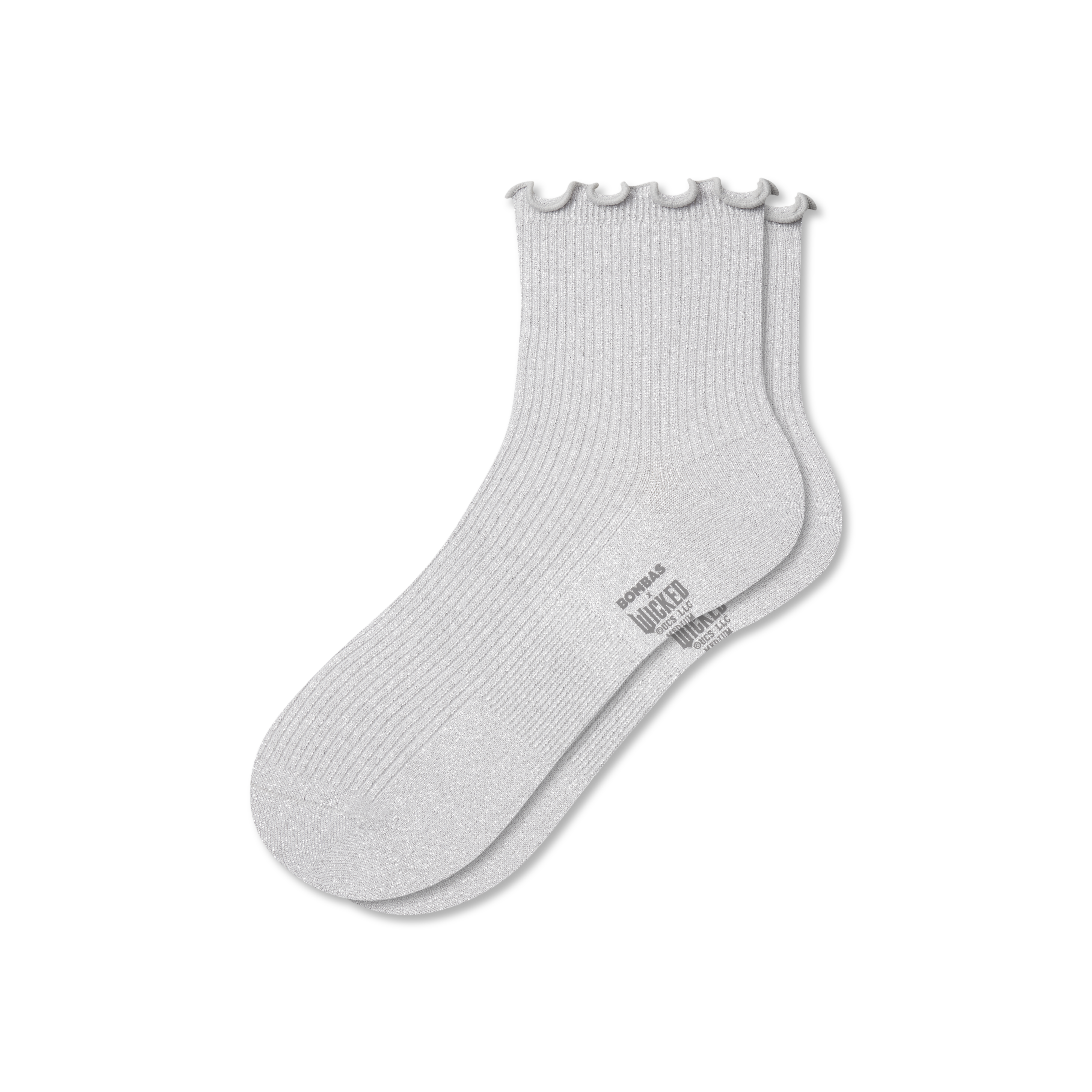 Bombas Wicked Ruffle Quarter Socks In Gray