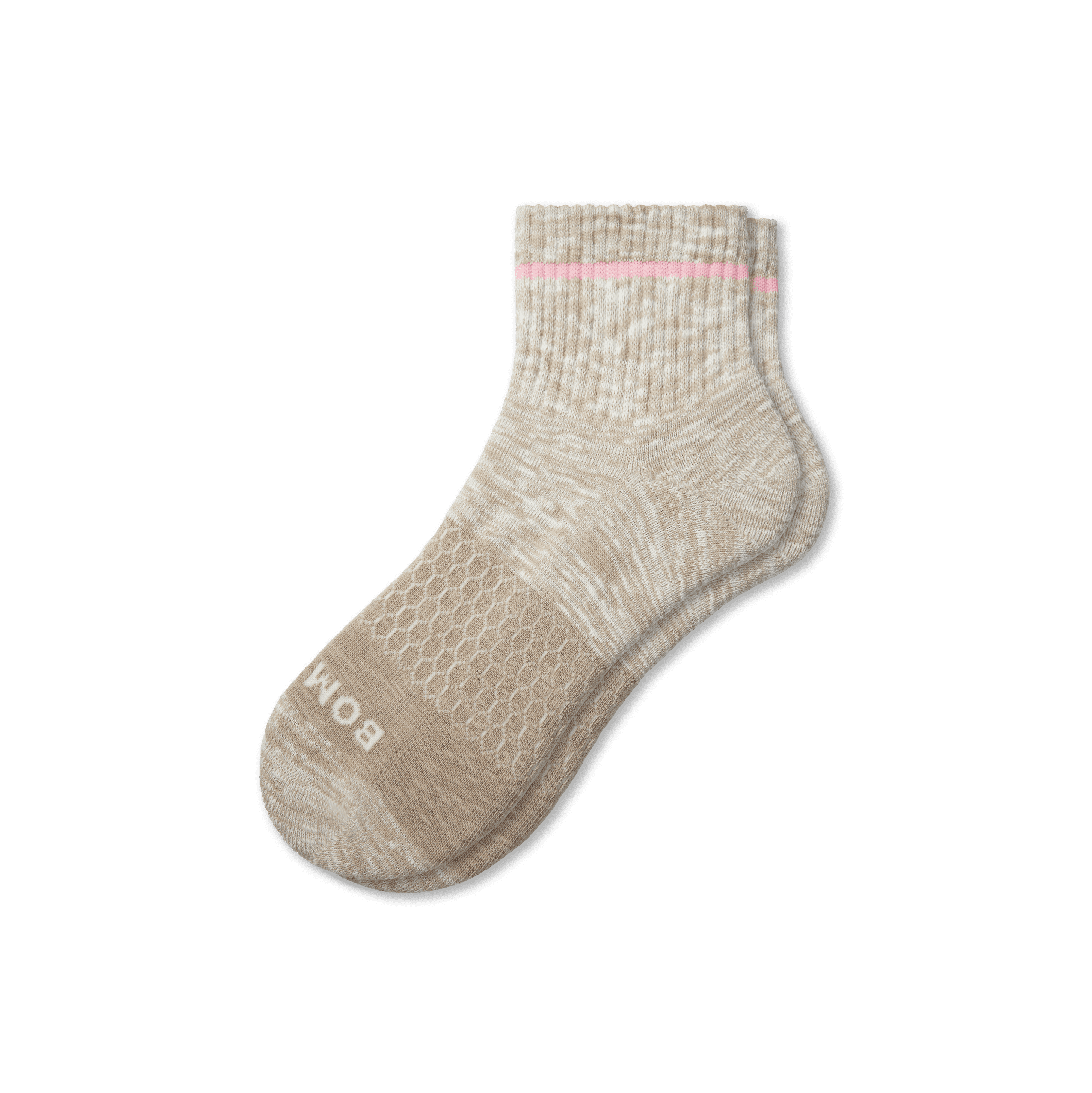 Bombas Summer Slub Quarter Socks In Washed Taupe