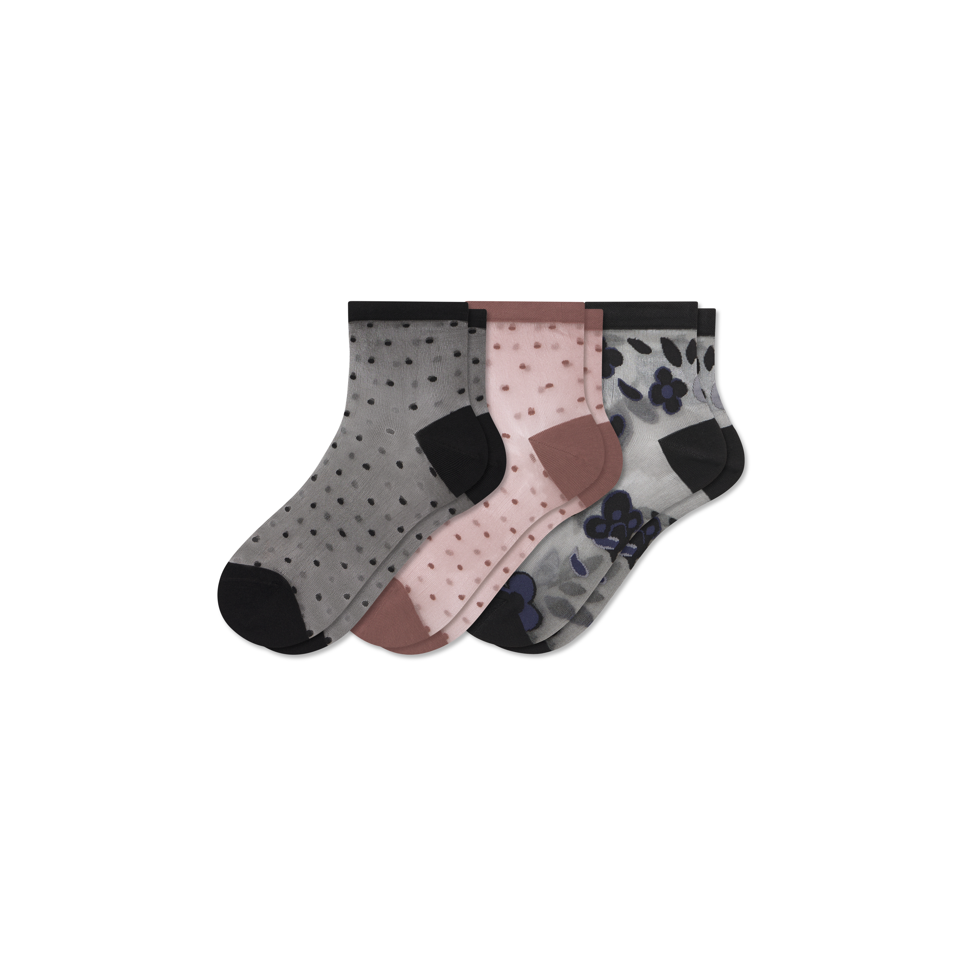 Bombas Sheer Quarter Sock 3-pack