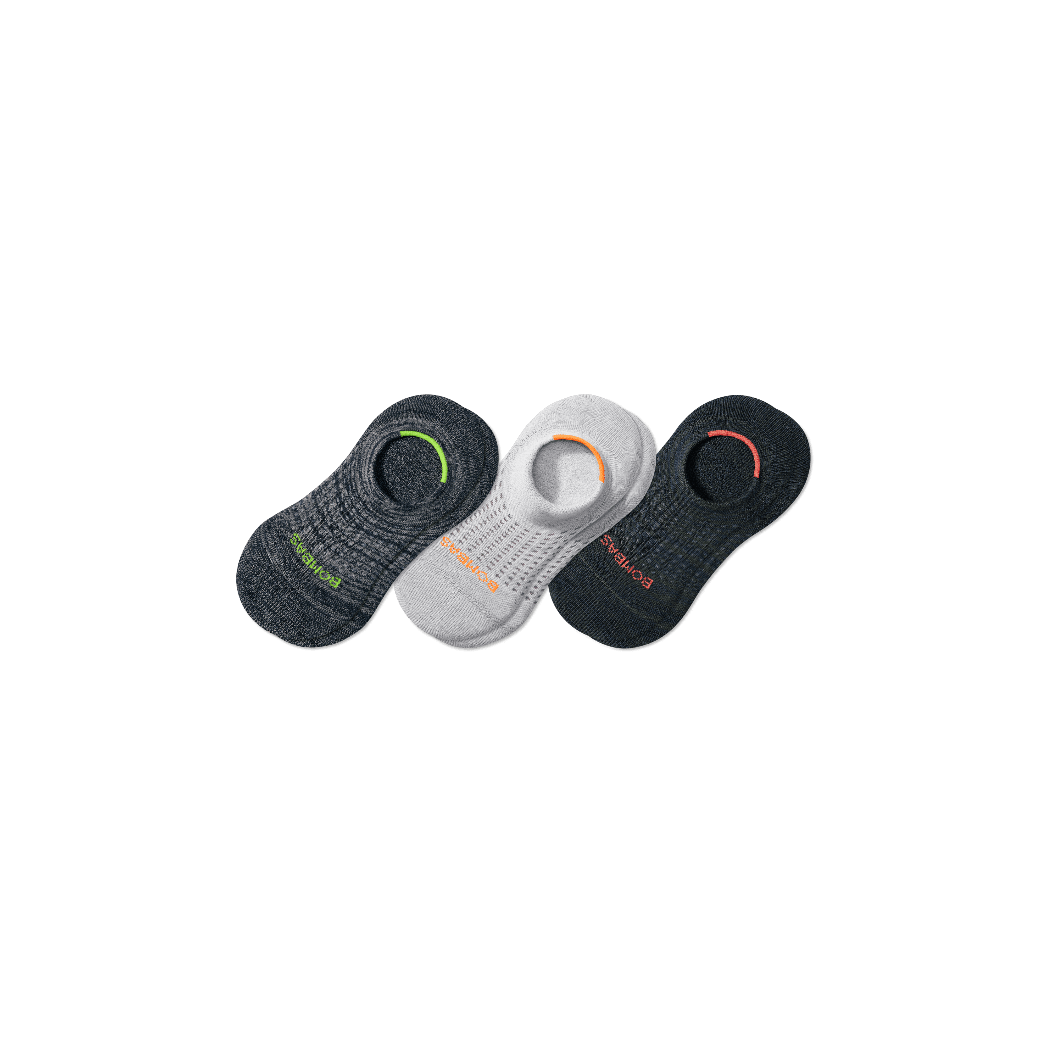Bombas Performance Cushioned No Show Sock 3-pack In Navy Fog Mix