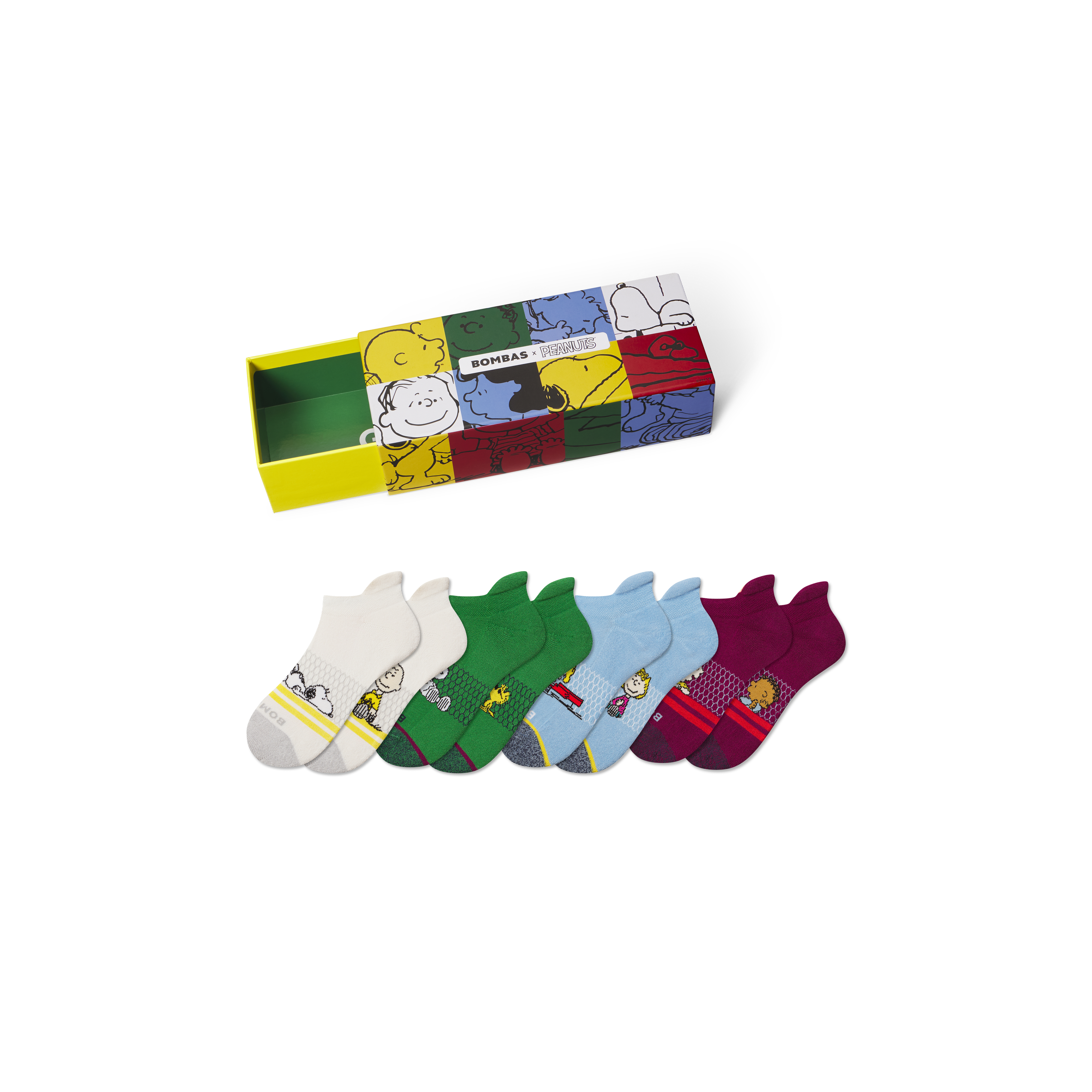 Peanuts x Bombas: Youth Ankle Sock 4-Pack Gift Box