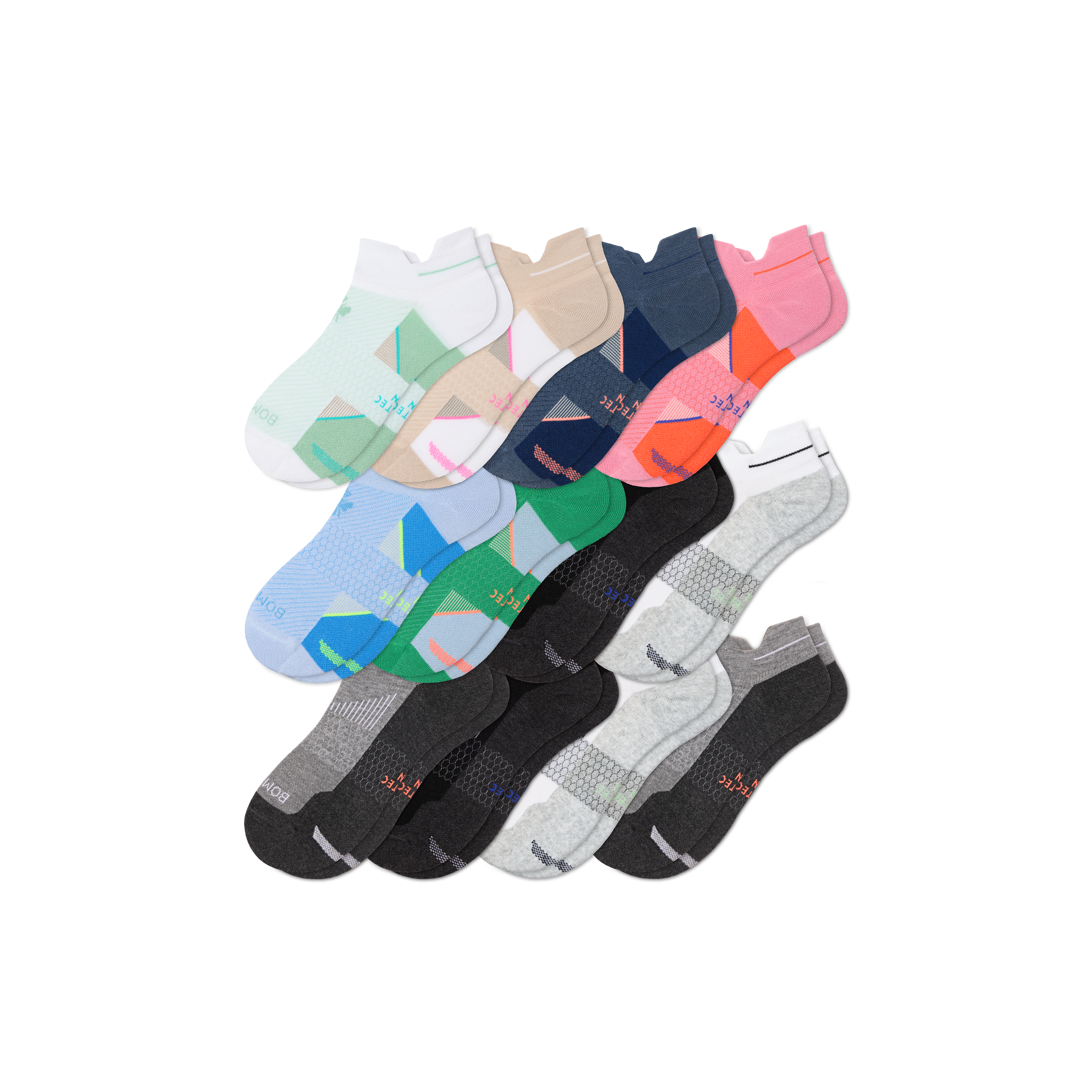Bombas Running Ankle Sock 12-pack In Multi