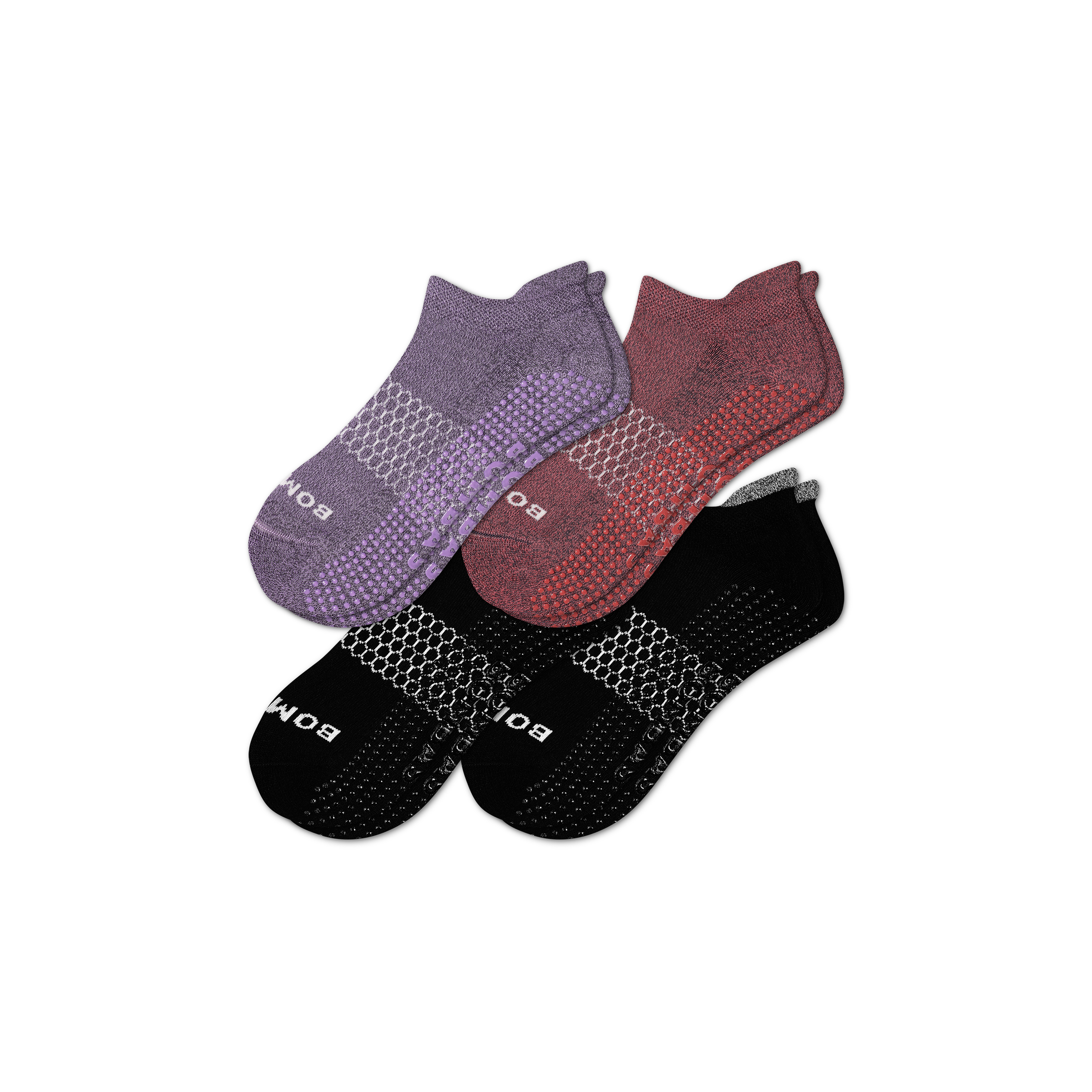 Bombas Grippers Ankle Sock 4-pack In Red Clay Mix