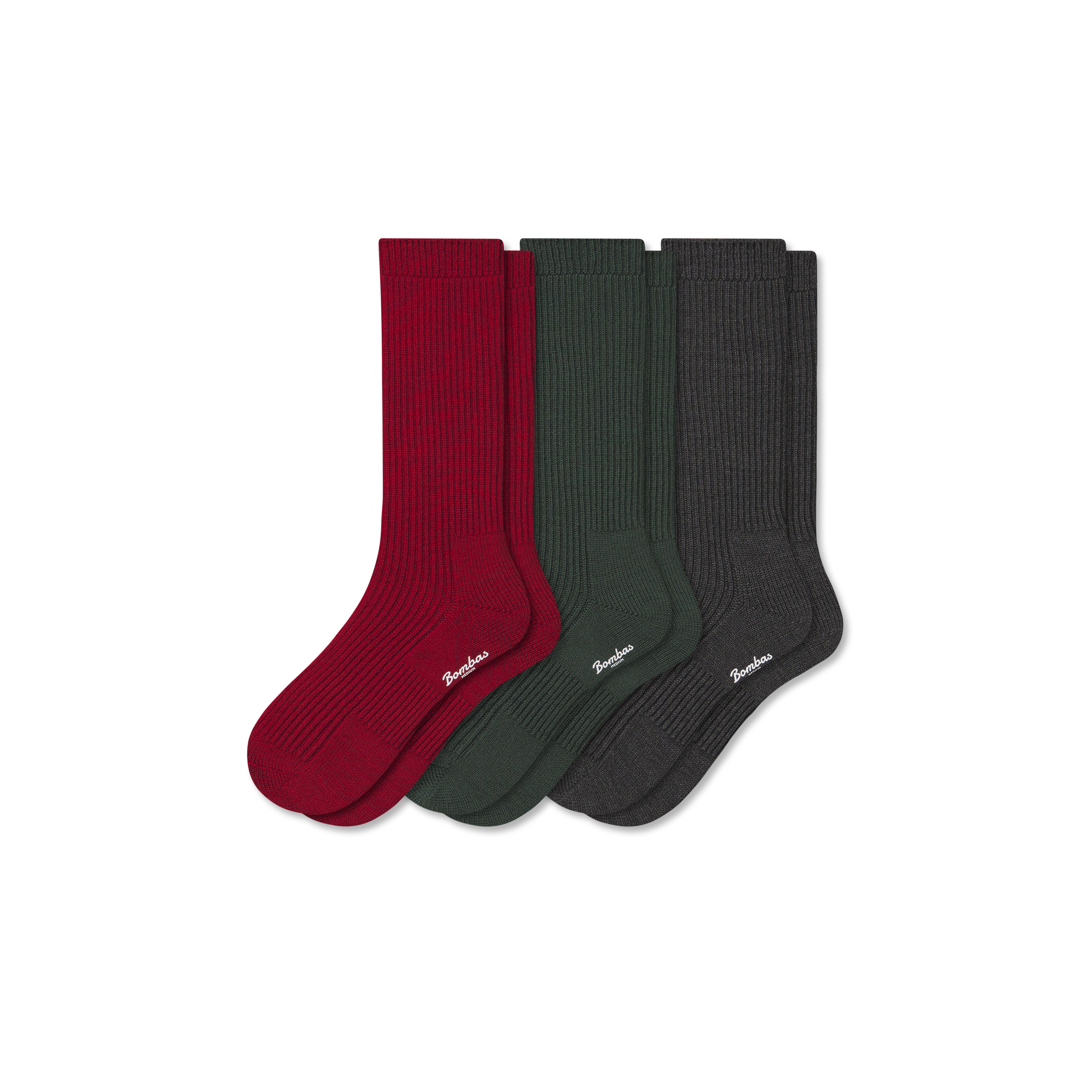 Men's Merino Cashmere Blend Fine Rib Calf Sock 3-Pack