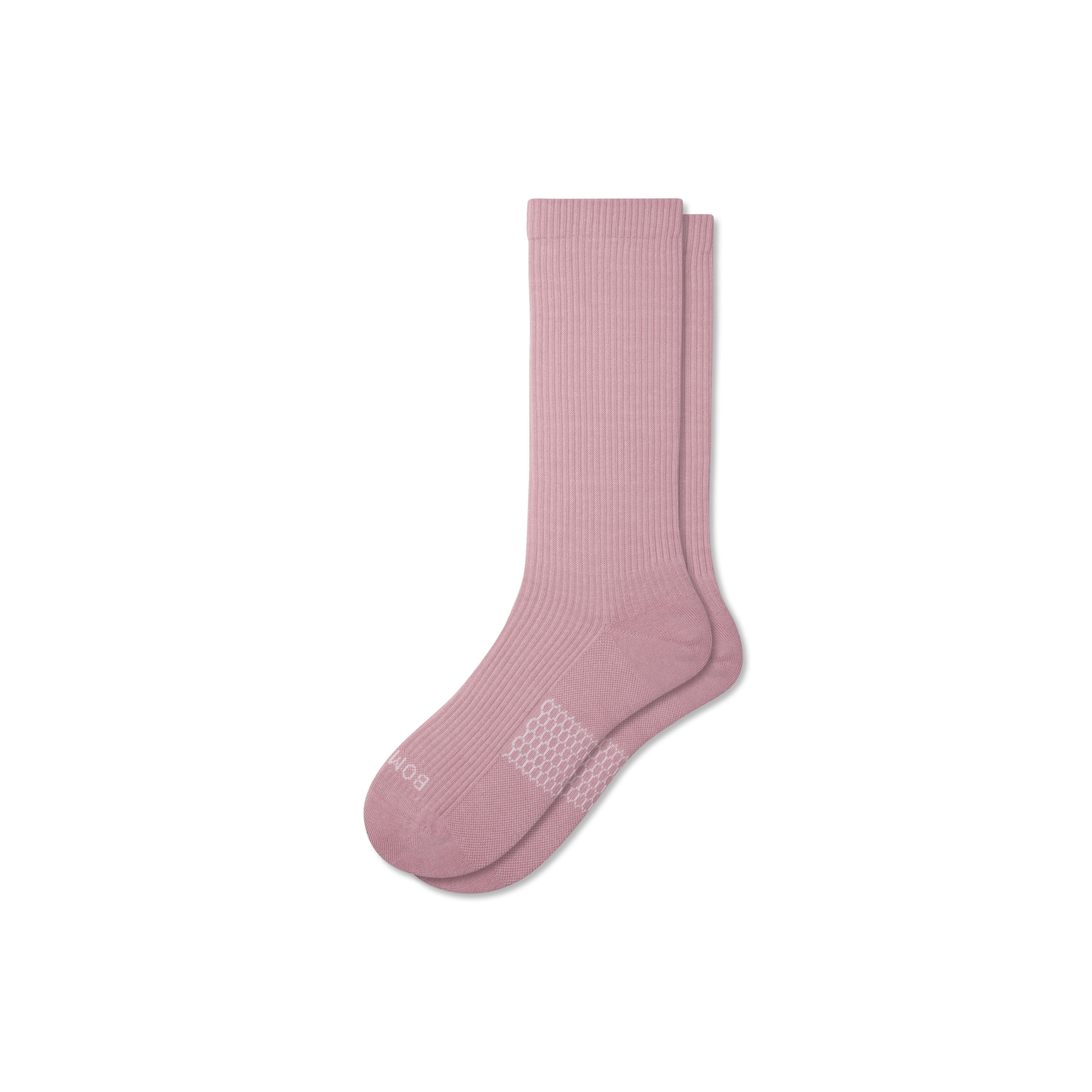 Bombas Modern Rib Calf Socks In Spanish Rose