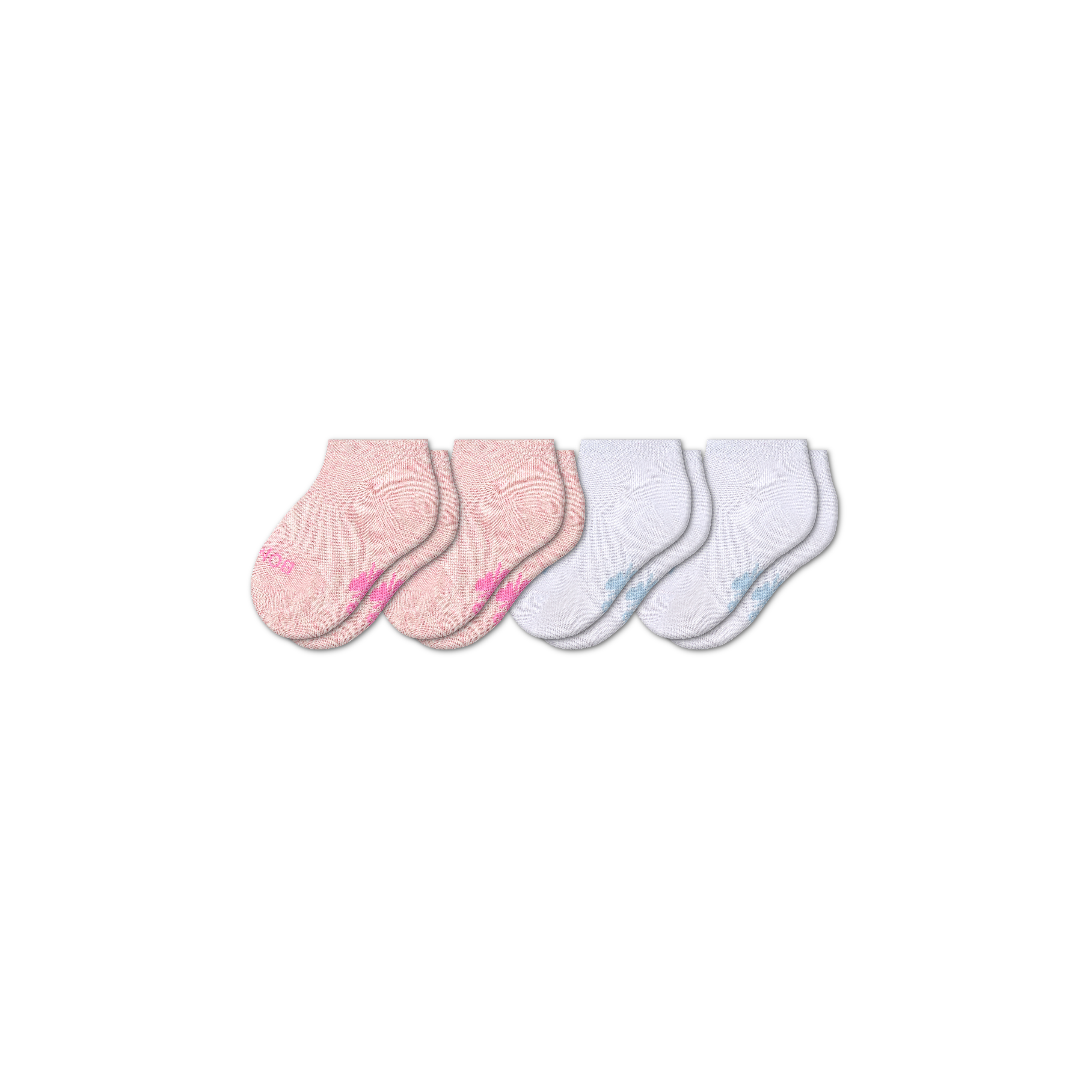 Bombas Toddler Lightweight Ankle Sock 4-pack In Pink White
