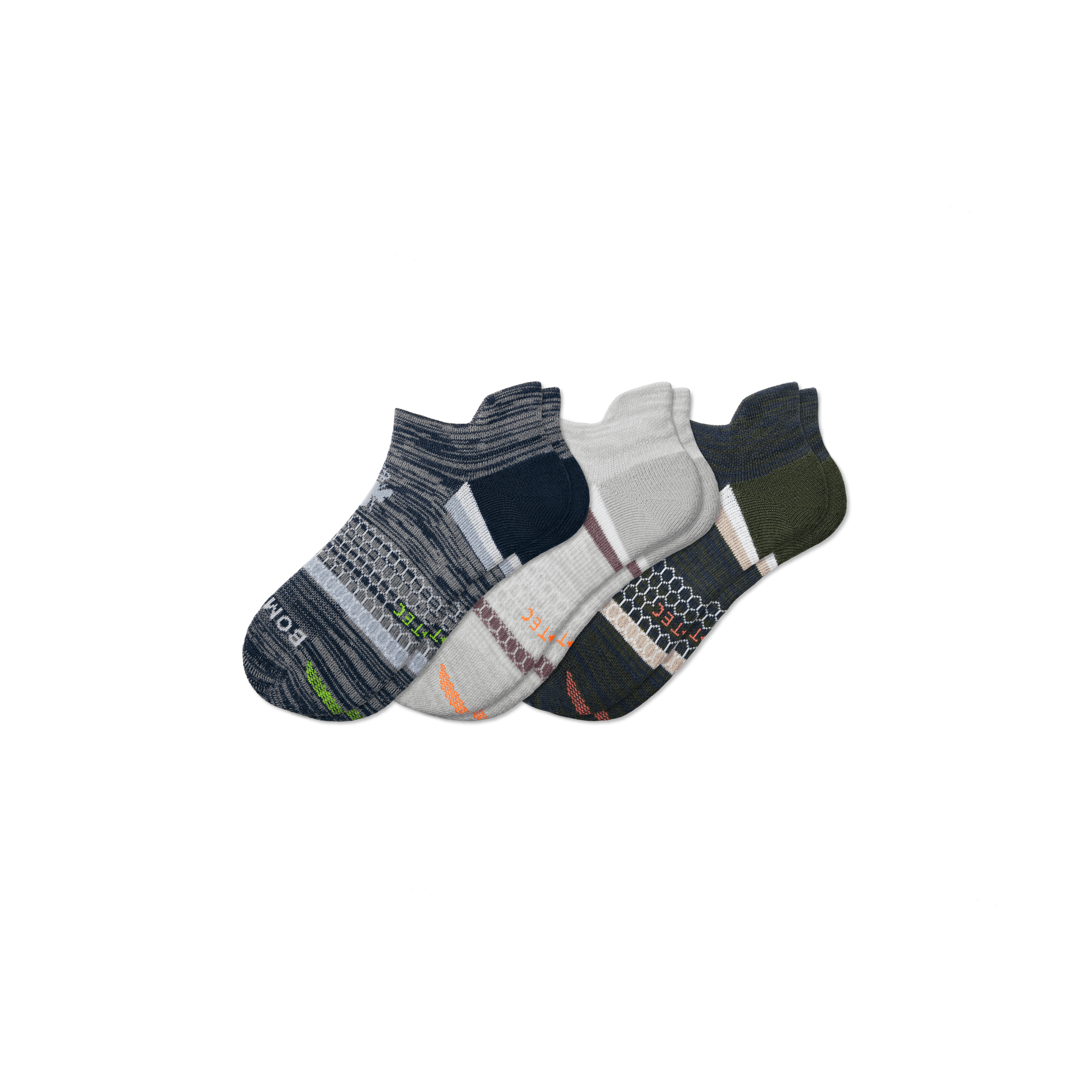 Bombas All-purpose Performance Ankle Sock 3-pack In Olive Navy Mix