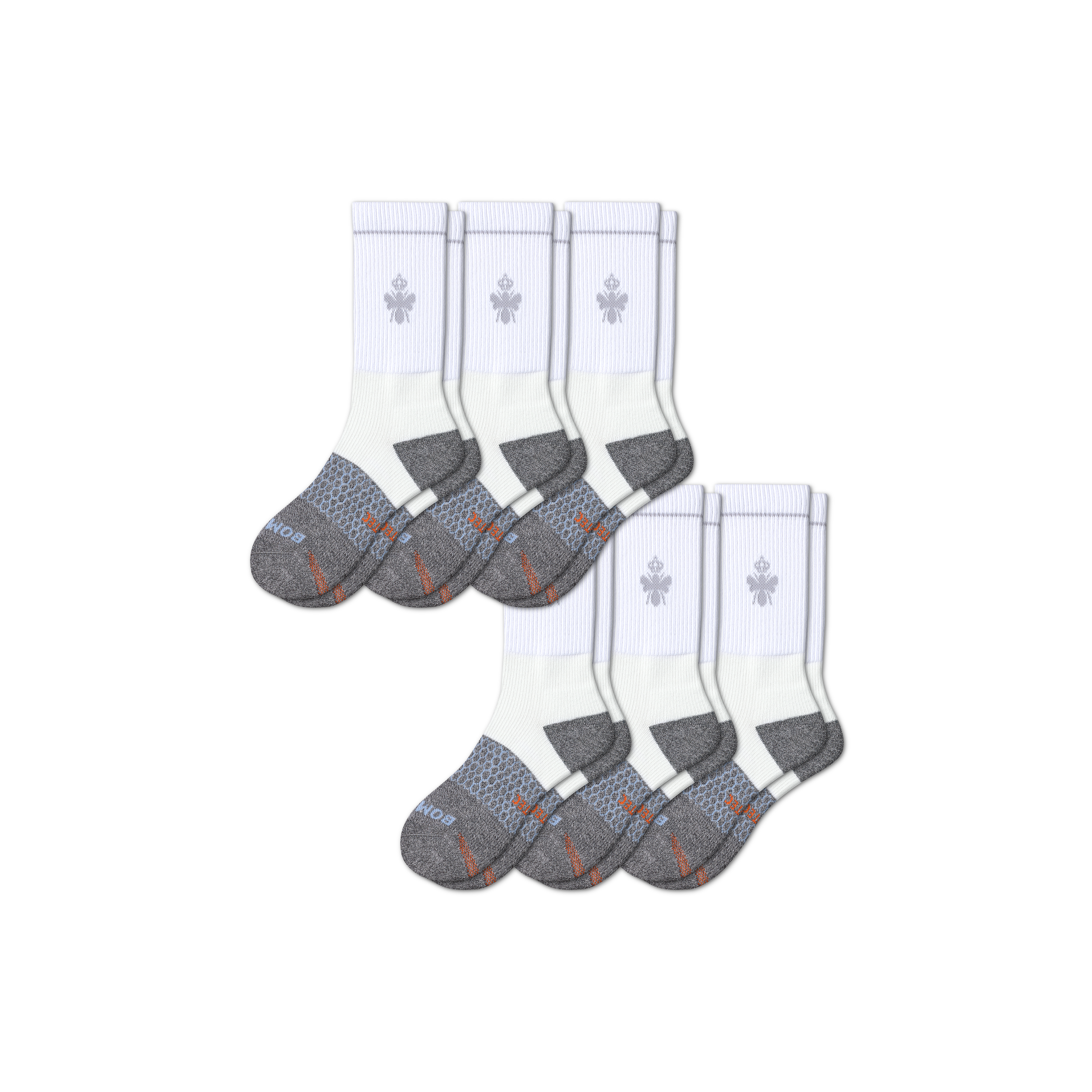 Bombas Targeted Compression Performance Calf Sock 6-pack In White