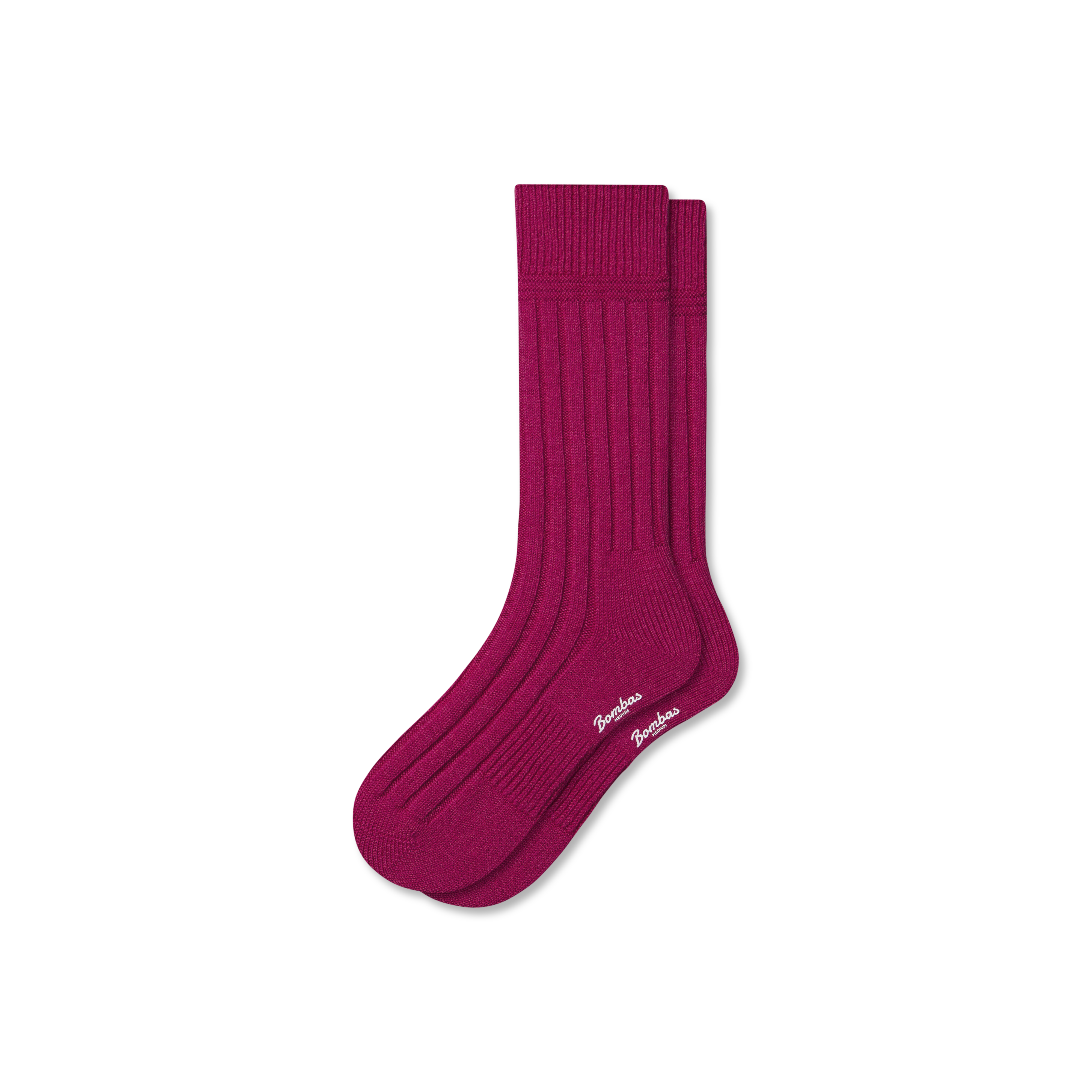 Bombas Merino Cashmere Blend Rib Calf Socks In Red