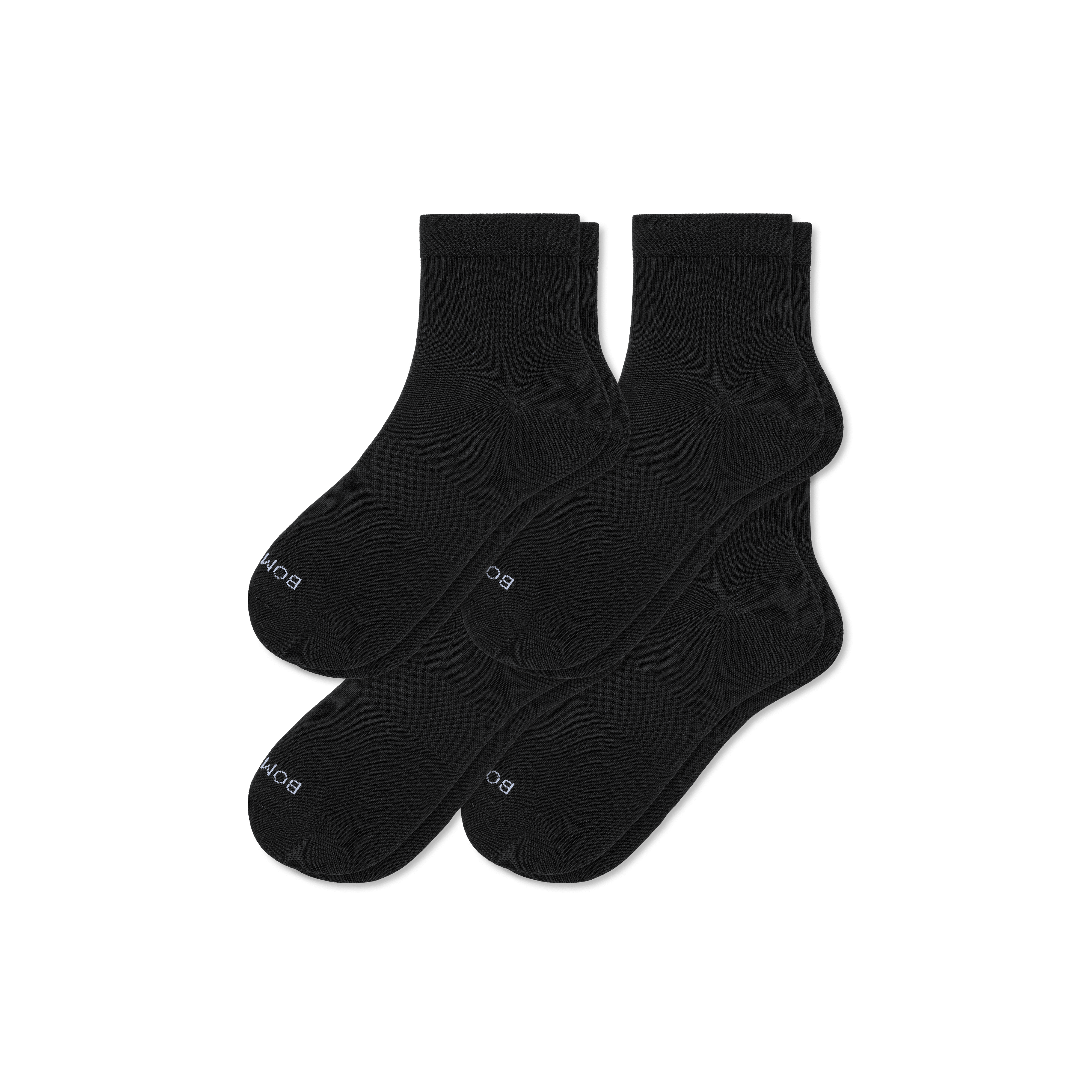 Bombas Lightweight Quarter Sock 4-pack In Black