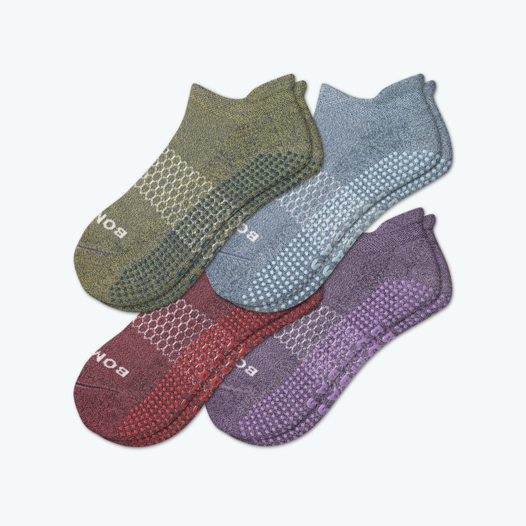 Bombas Gripper Ankle Sock 4-pack In Purple Mint Mix