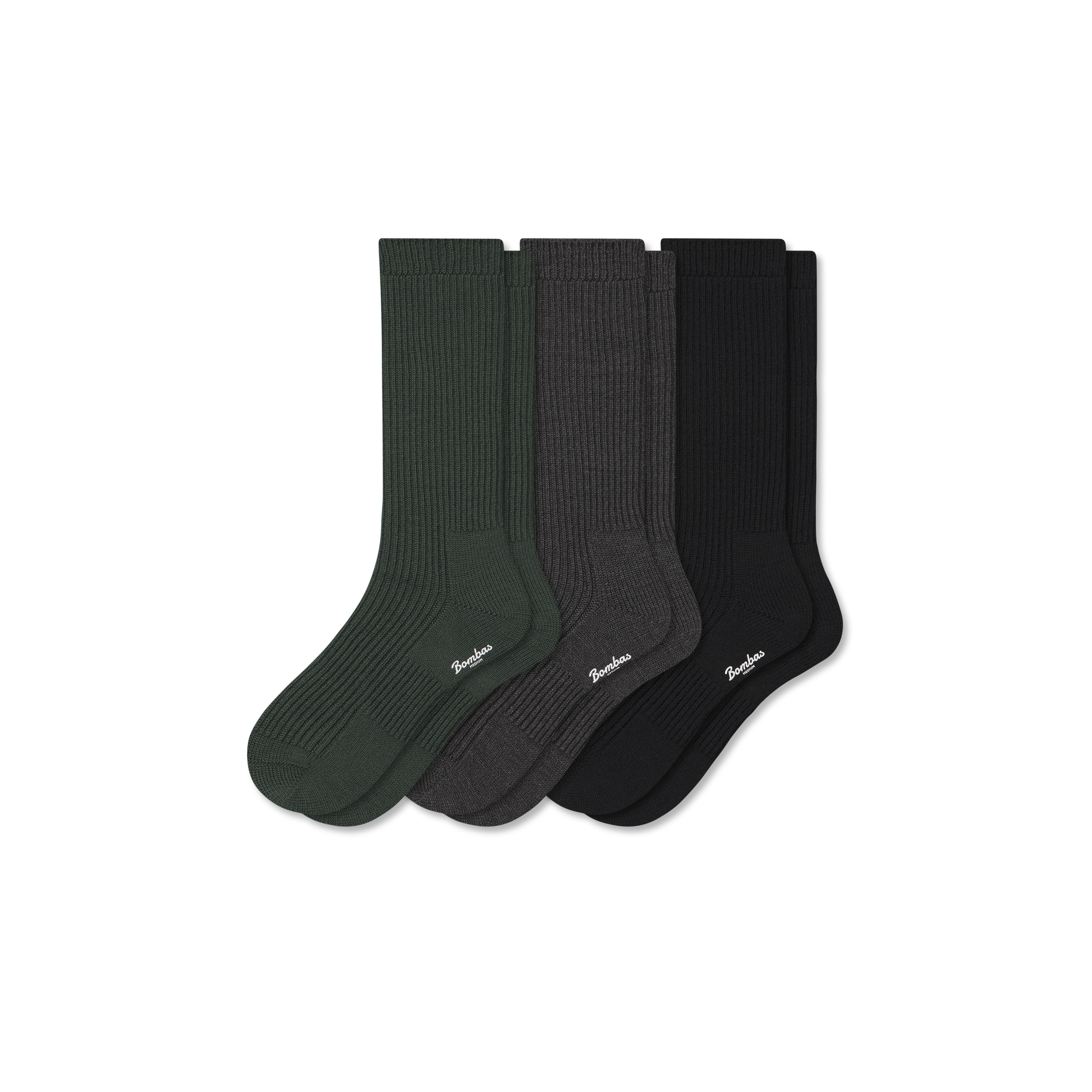 Bombas Merino Cashmere Blend Fine Rib Calf Sock 3-pack In Multi