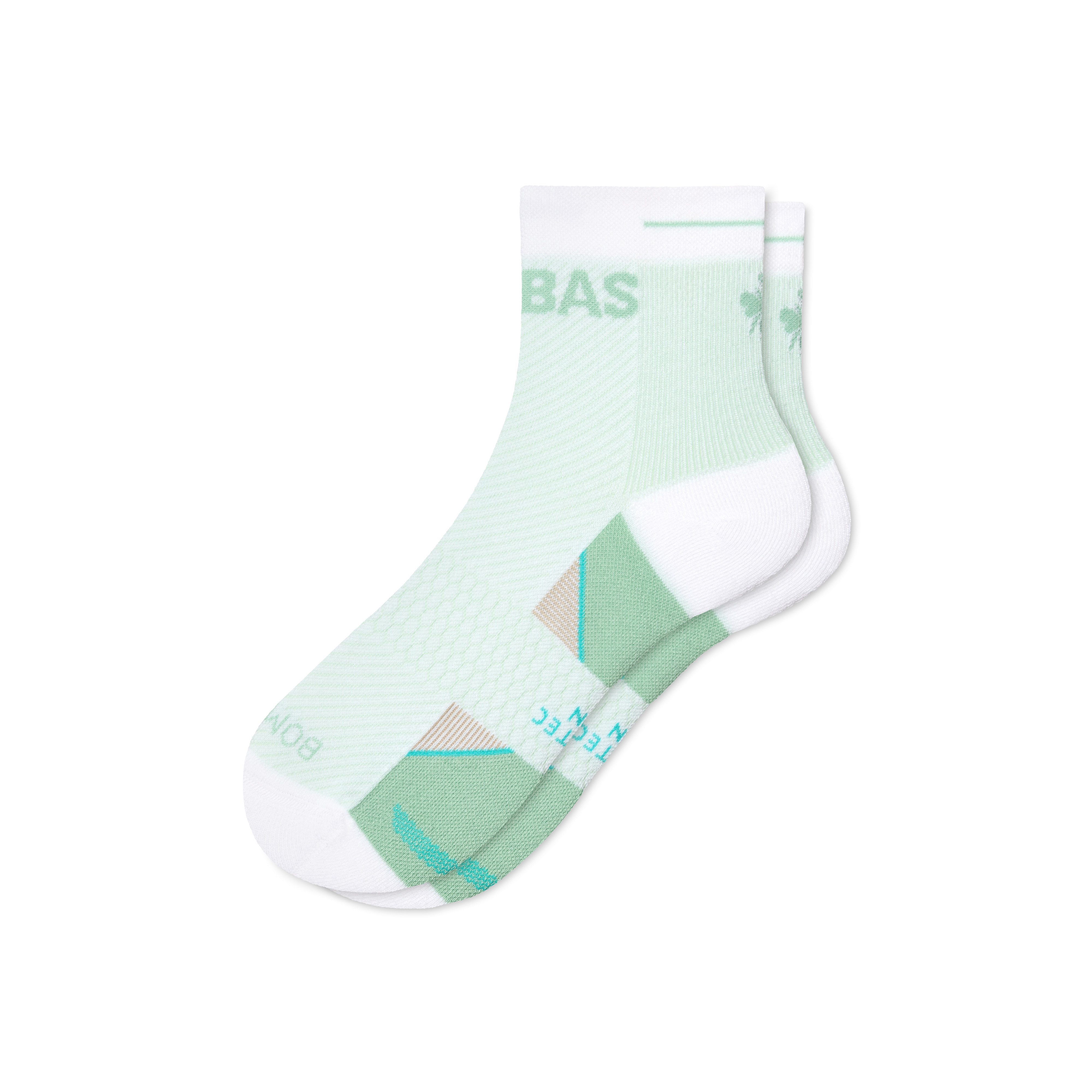 Bombas Running Quarter Socks In White