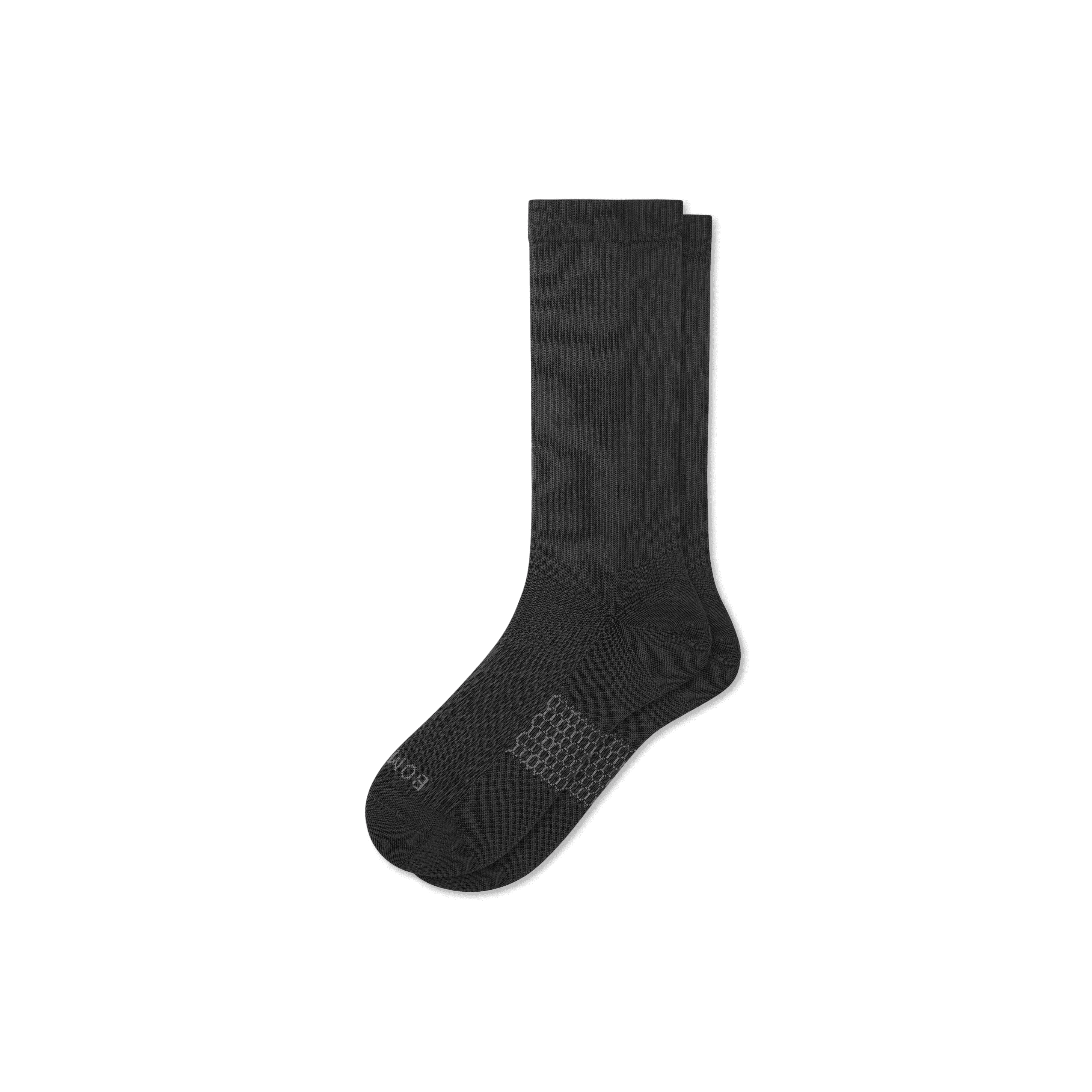 Bombas Modern Rib Calf Socks In Charcoal