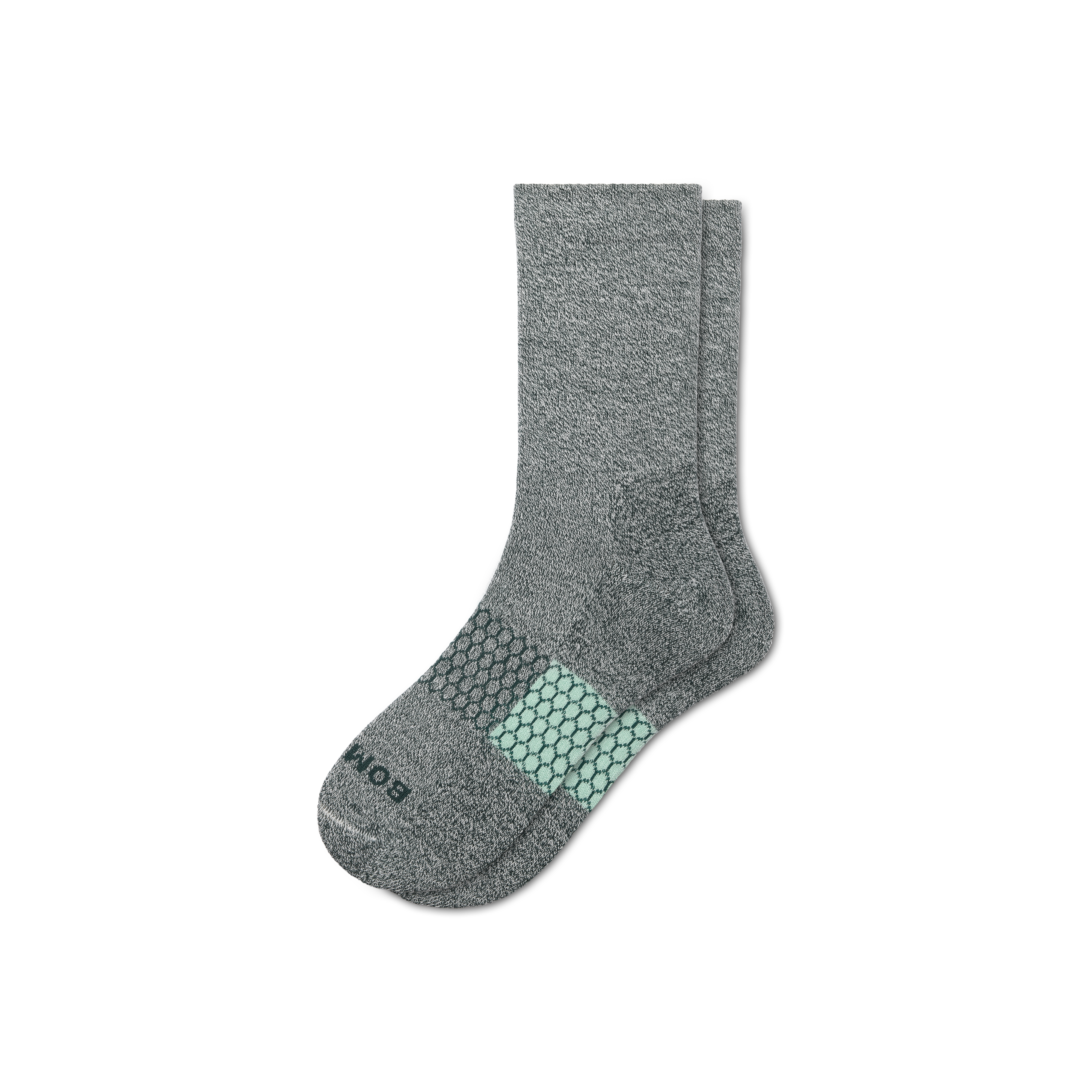 Bombas Marl Half Calf Socks In Alpine Green