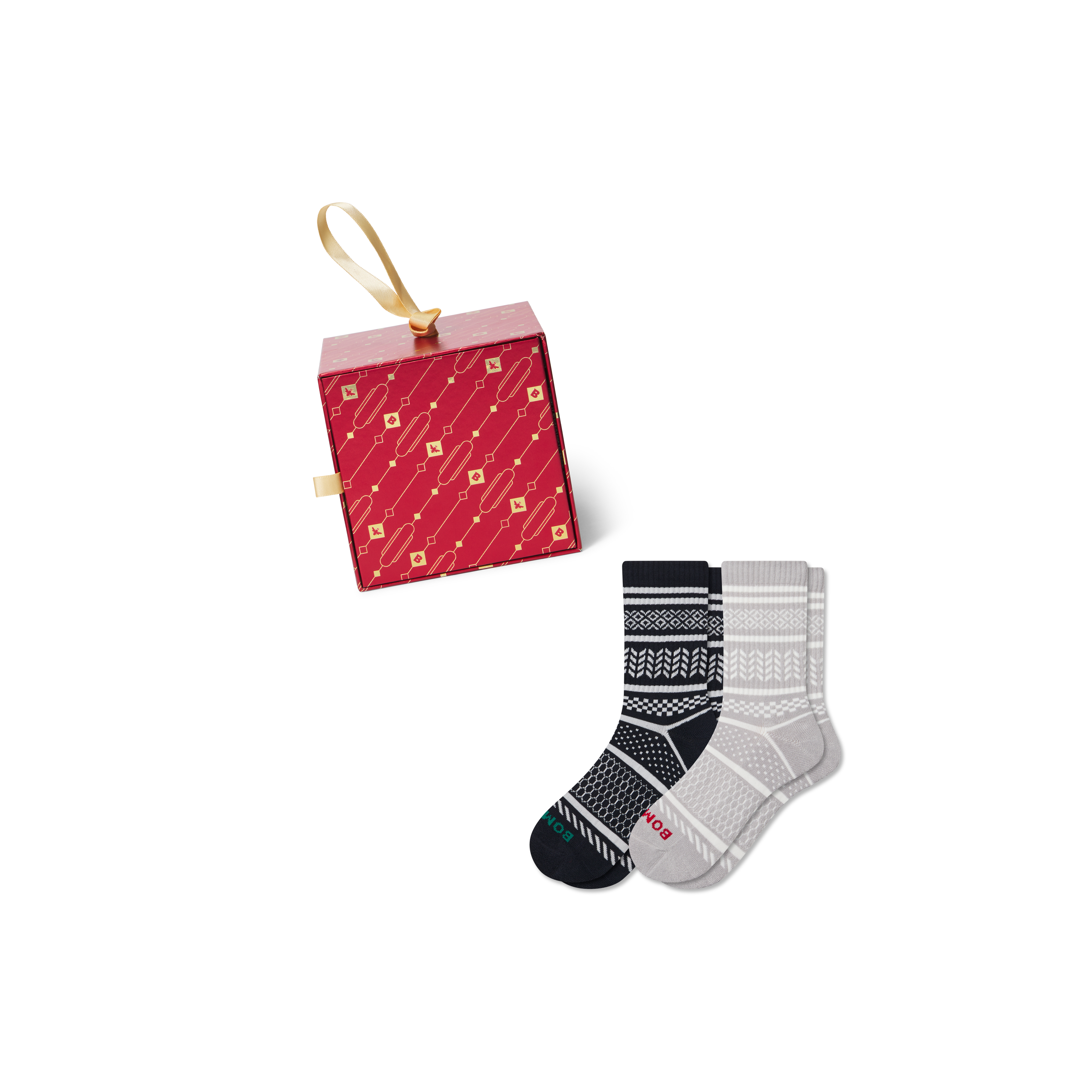 Bombas Fair Isle Half Calf Sock 2-pack Gift Box In Multi